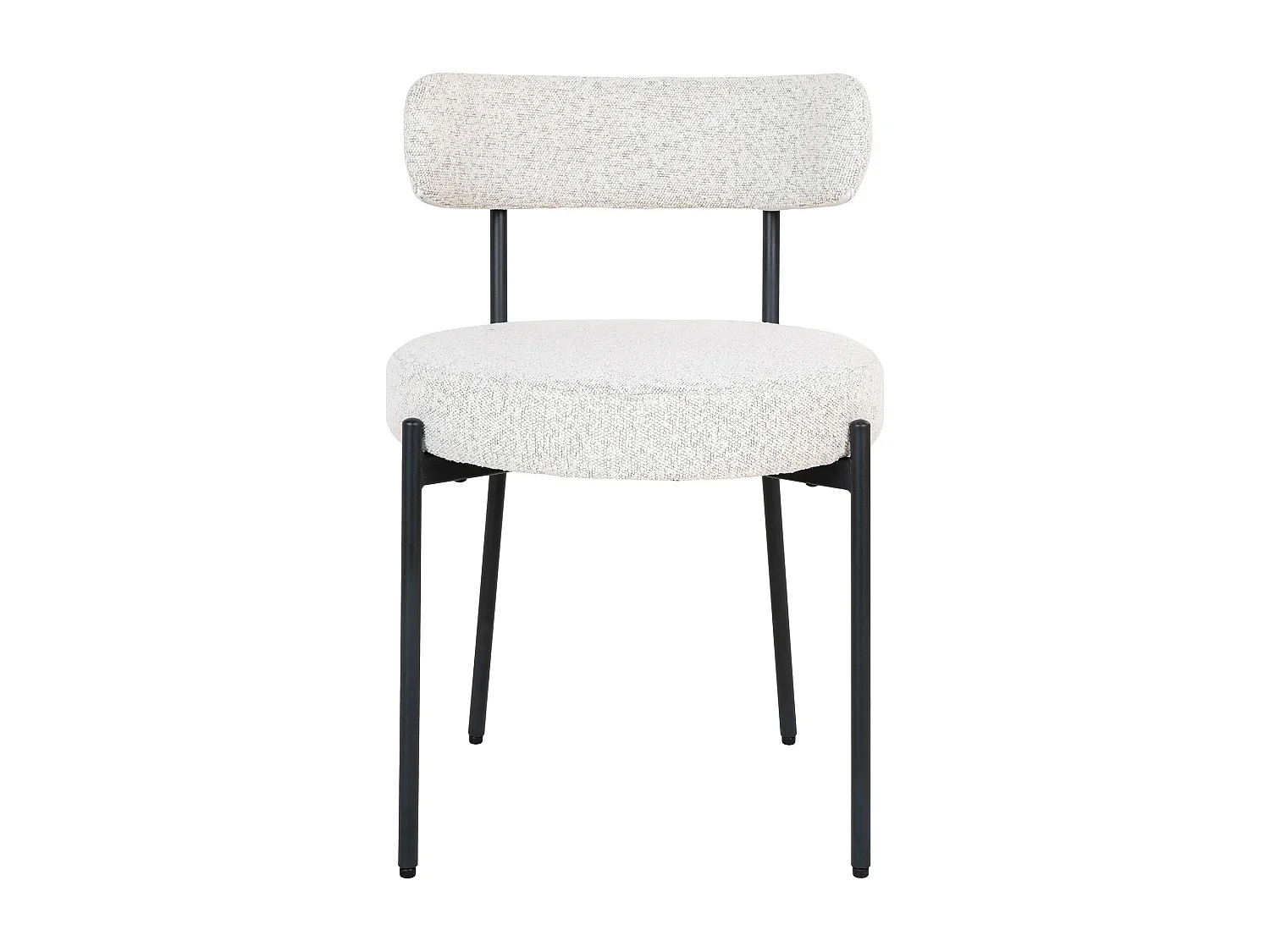 Lot de 2 chaises en tissu bouclette et métal BADALONA-Blanc