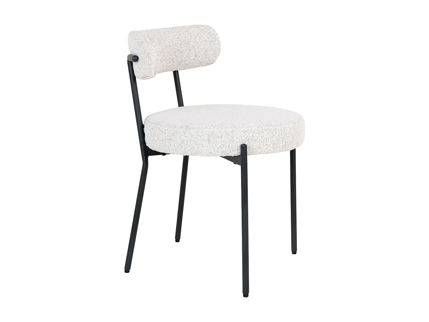 Lot de 2 chaises en tissu bouclette et métal BADALONA-Blanc