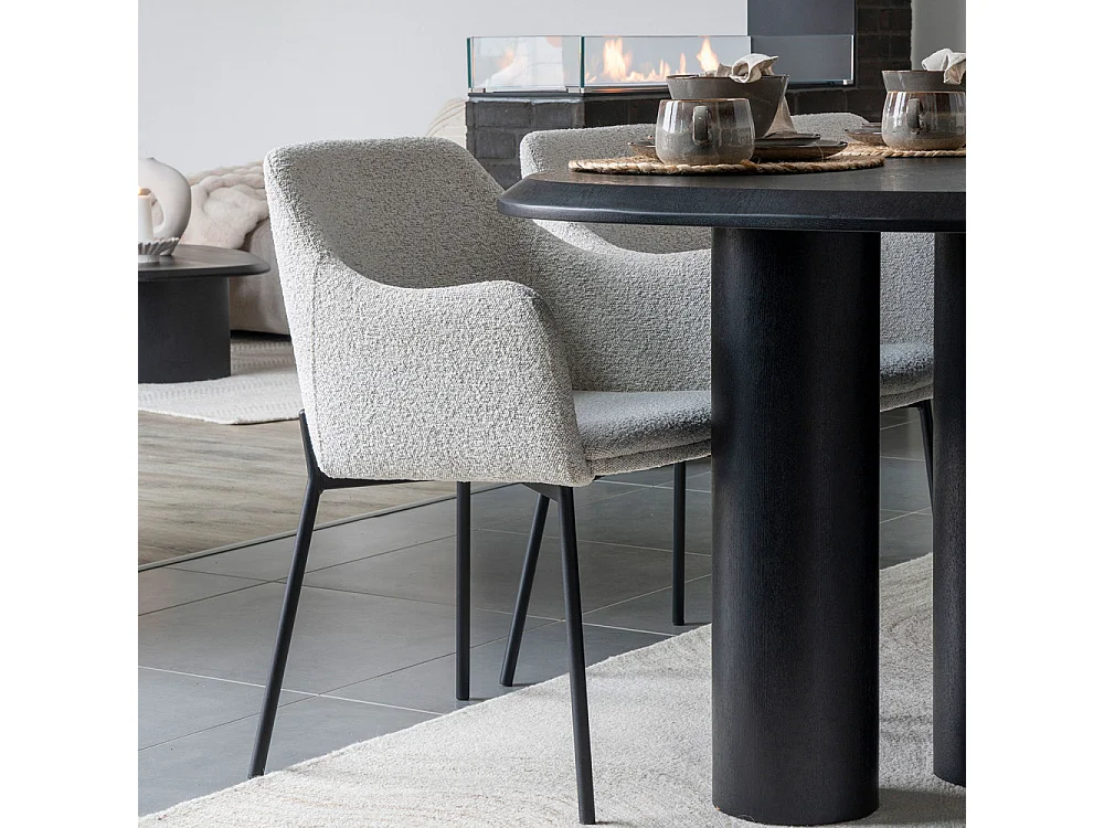 Table à manger bois de frêne noir TIRANO 220cm