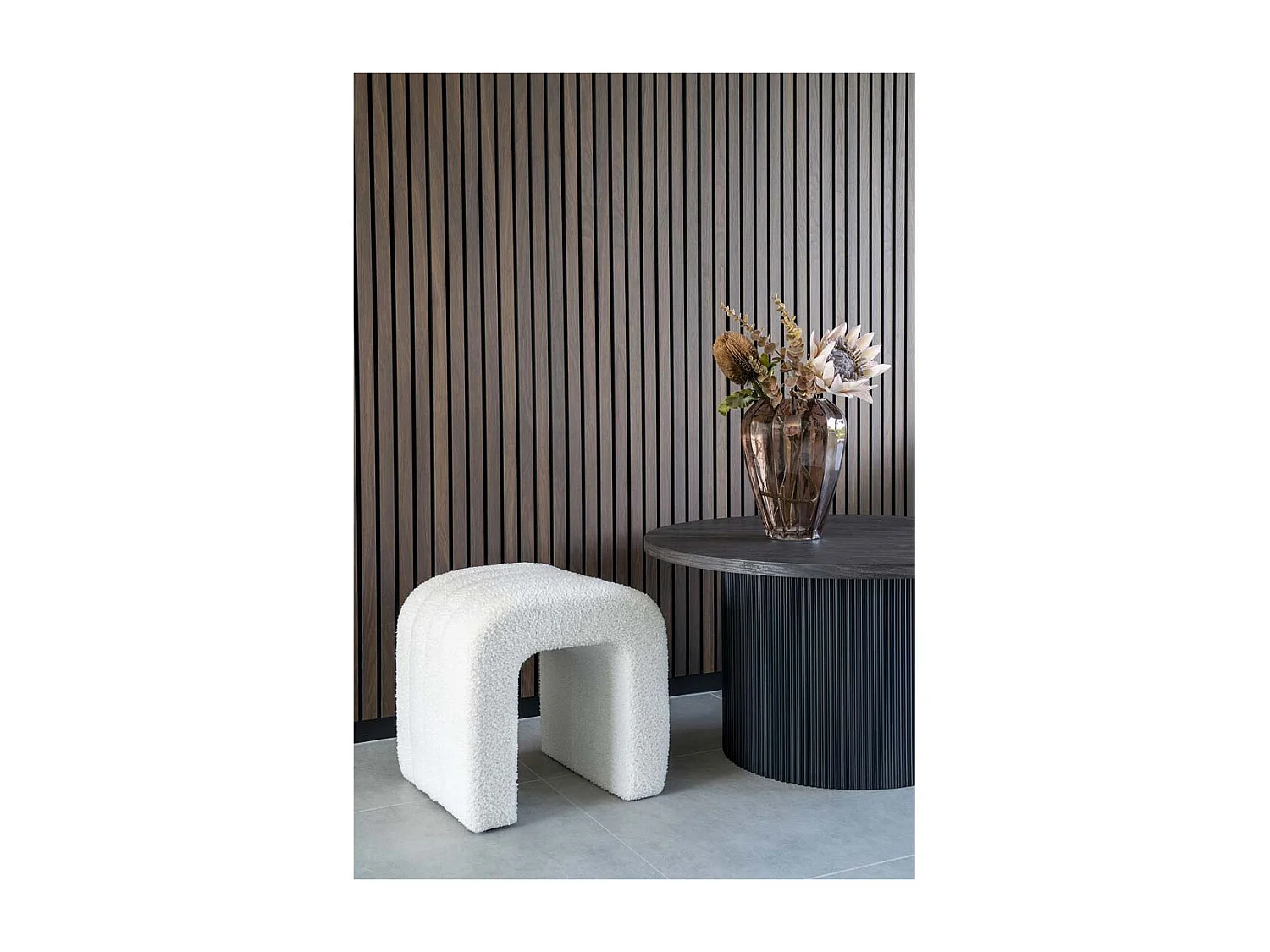 Poef Colma, Wit, 35x41x36,5 cm, Seven Design