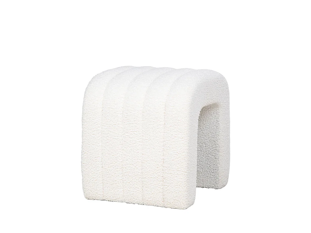 Colma - Pouf en tissu bouclette - Couleur : Écru