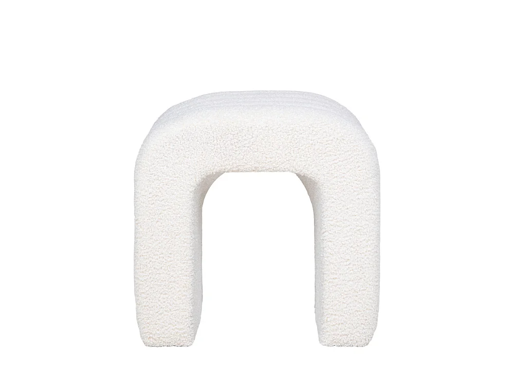 Colma - Pouf en tissu bouclette - Couleur : Écru