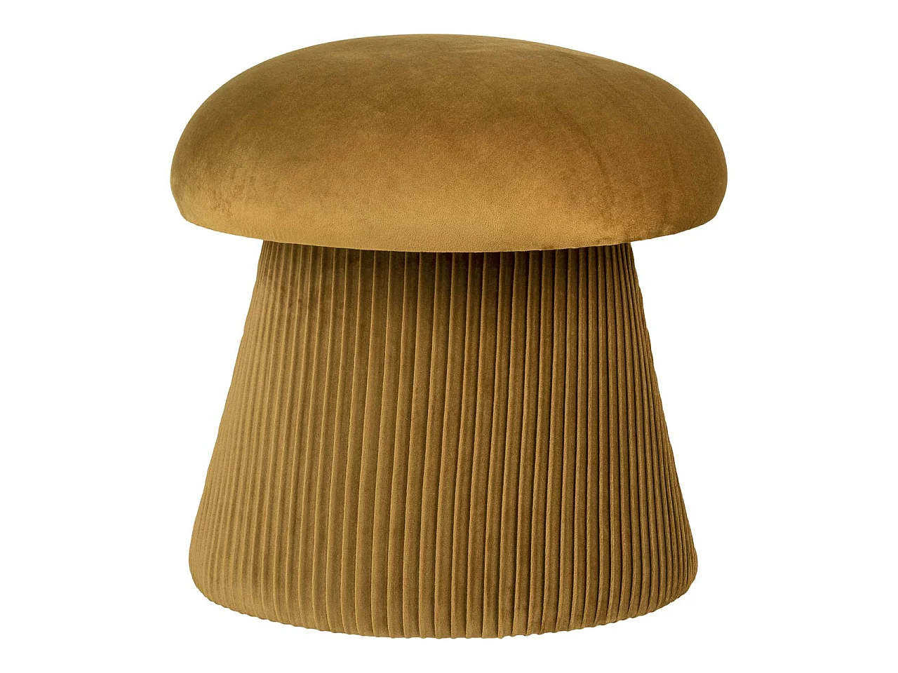 Pouf in velluto ocra Ø 41 x 39 cm