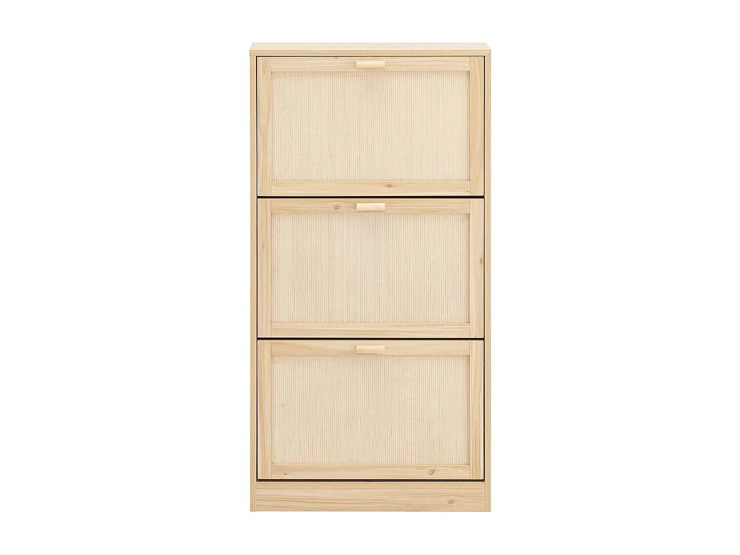 SoBuy Schoenenkast met 3 kleppen, schoenenkist, schoenenrek, schoenenopbergmeubel met 3 deuren, gangmeubel, 60x24x118 cm, houtkleur, FSR159-N