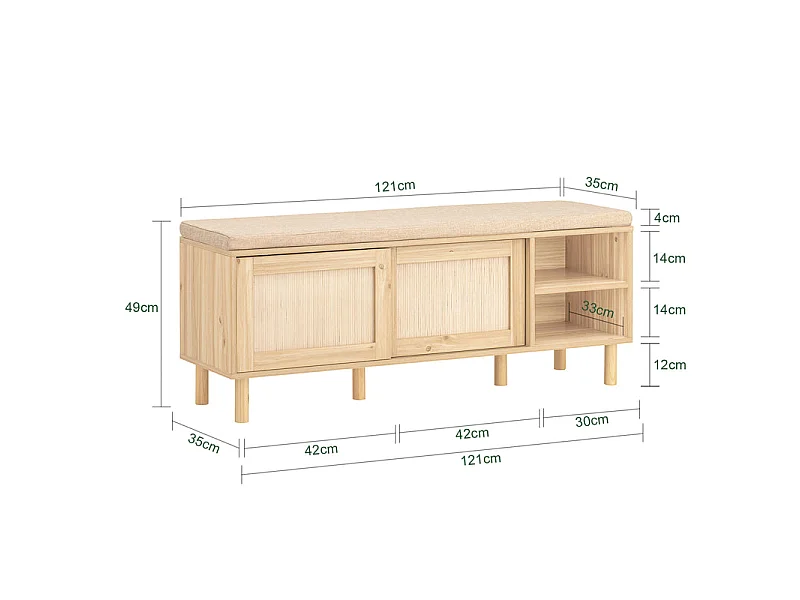 SoBuy Szafka na buty z trzema drzwiczkami 60x24x118cm Funkcjonalny FSR159-N