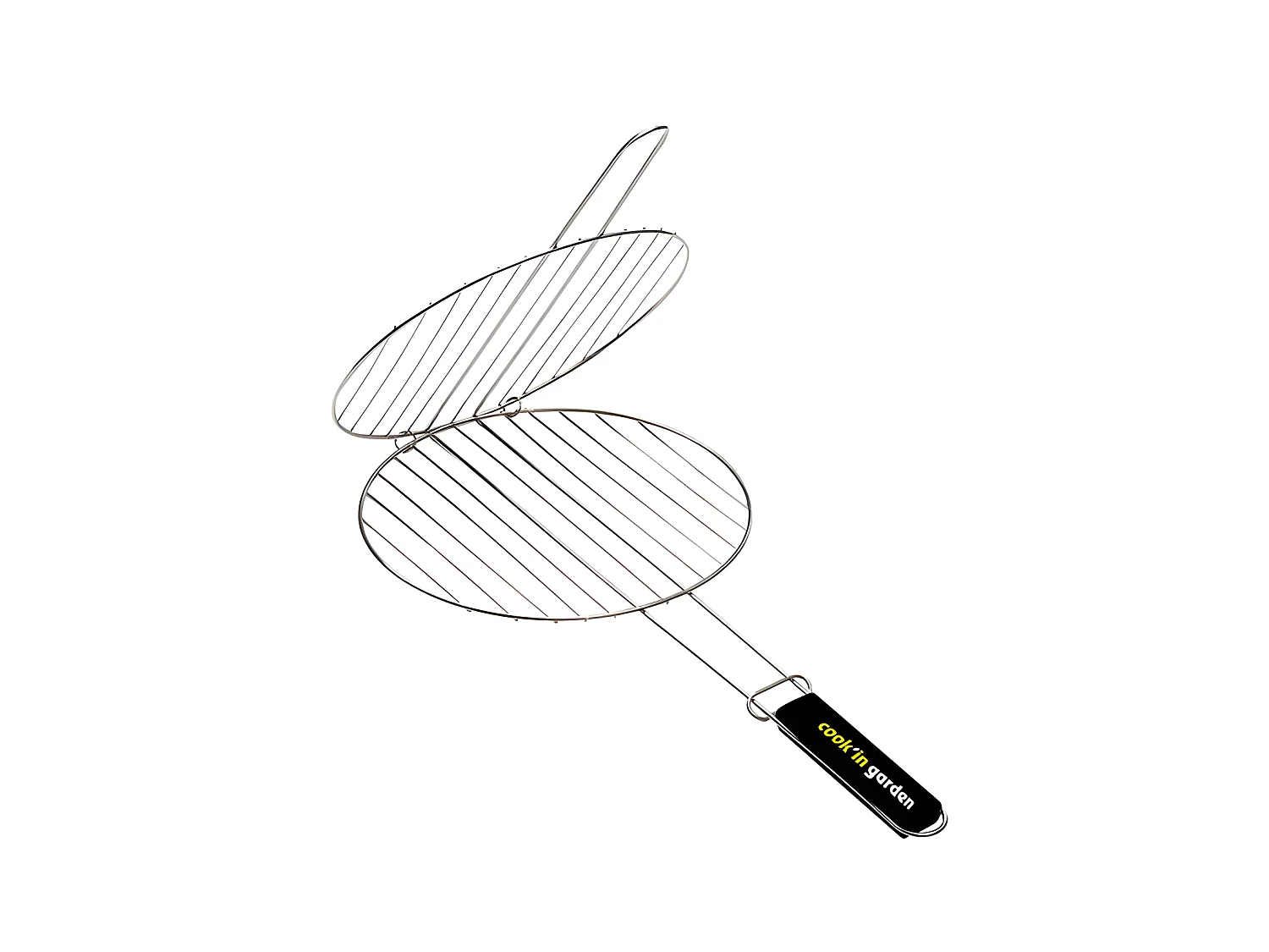 Grille double ronde Cook In Garden en acier chromé résistante aux flammes et hautes températures - Diamètre 37cm