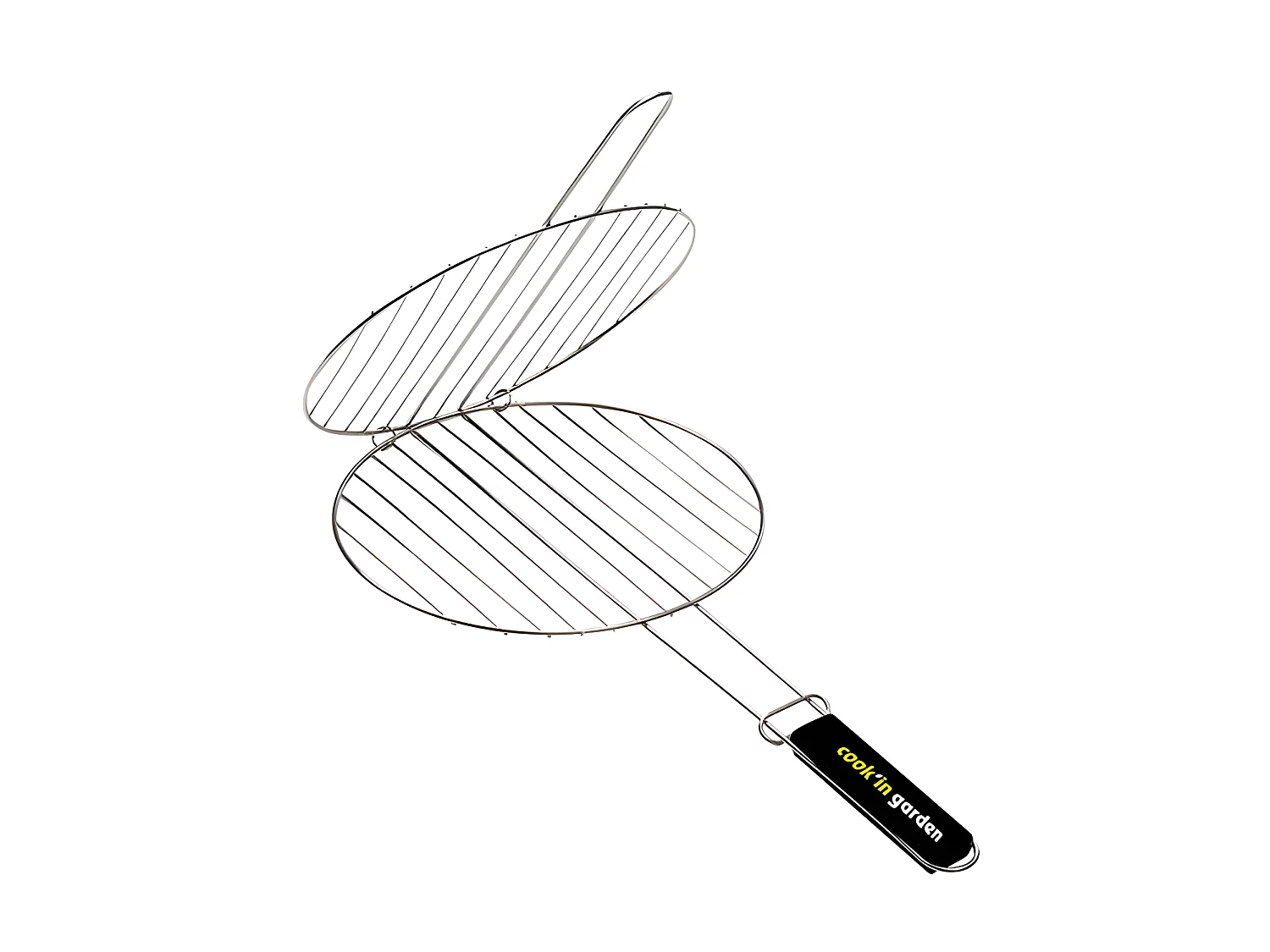 Grille double ronde Cook In Garden en acier chromé résistante aux flammes et hautes températures - Diamètre 37cm