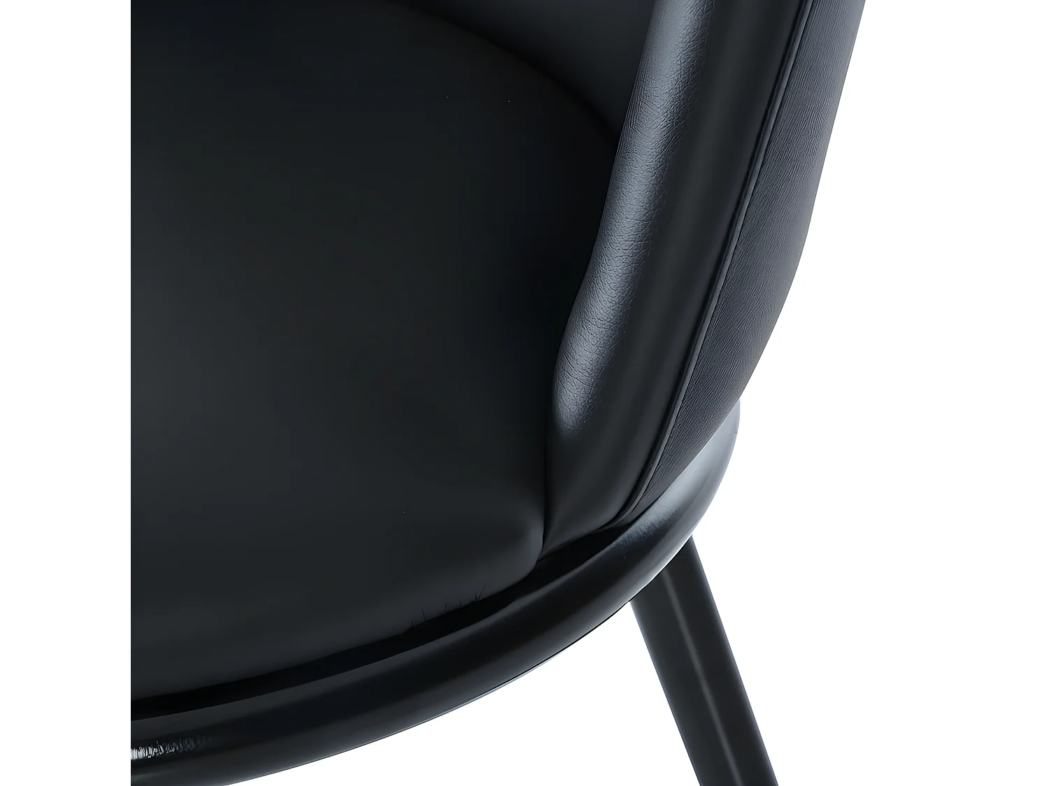 Set van 2 gestoffeerde fluwelen stoelen met rugleuning - zwarte metalen structuur - Zwart