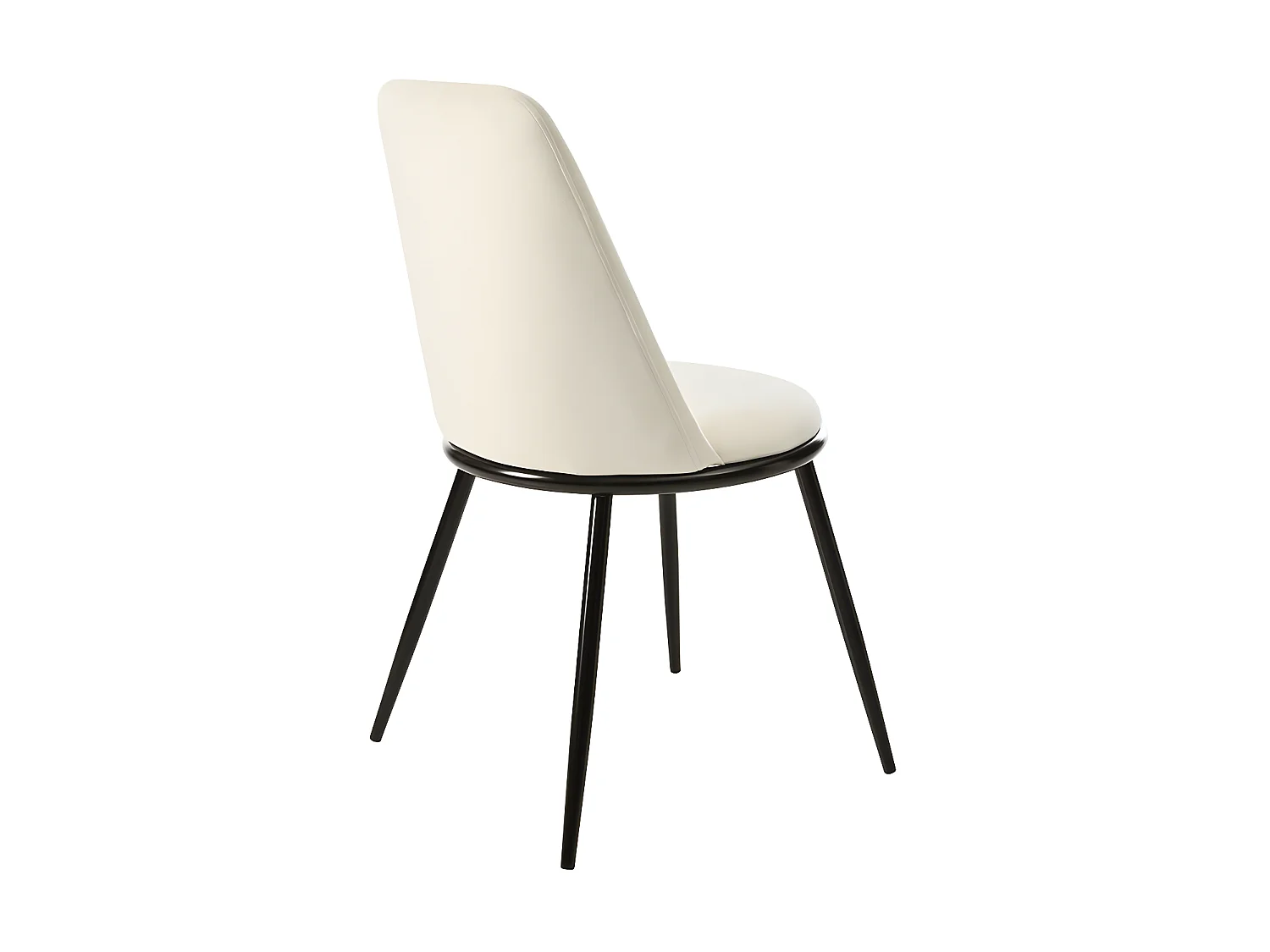 Set van 2 gestoffeerde fluwelen stoelen met rugleuning - zwarte metalen structuur - Beige