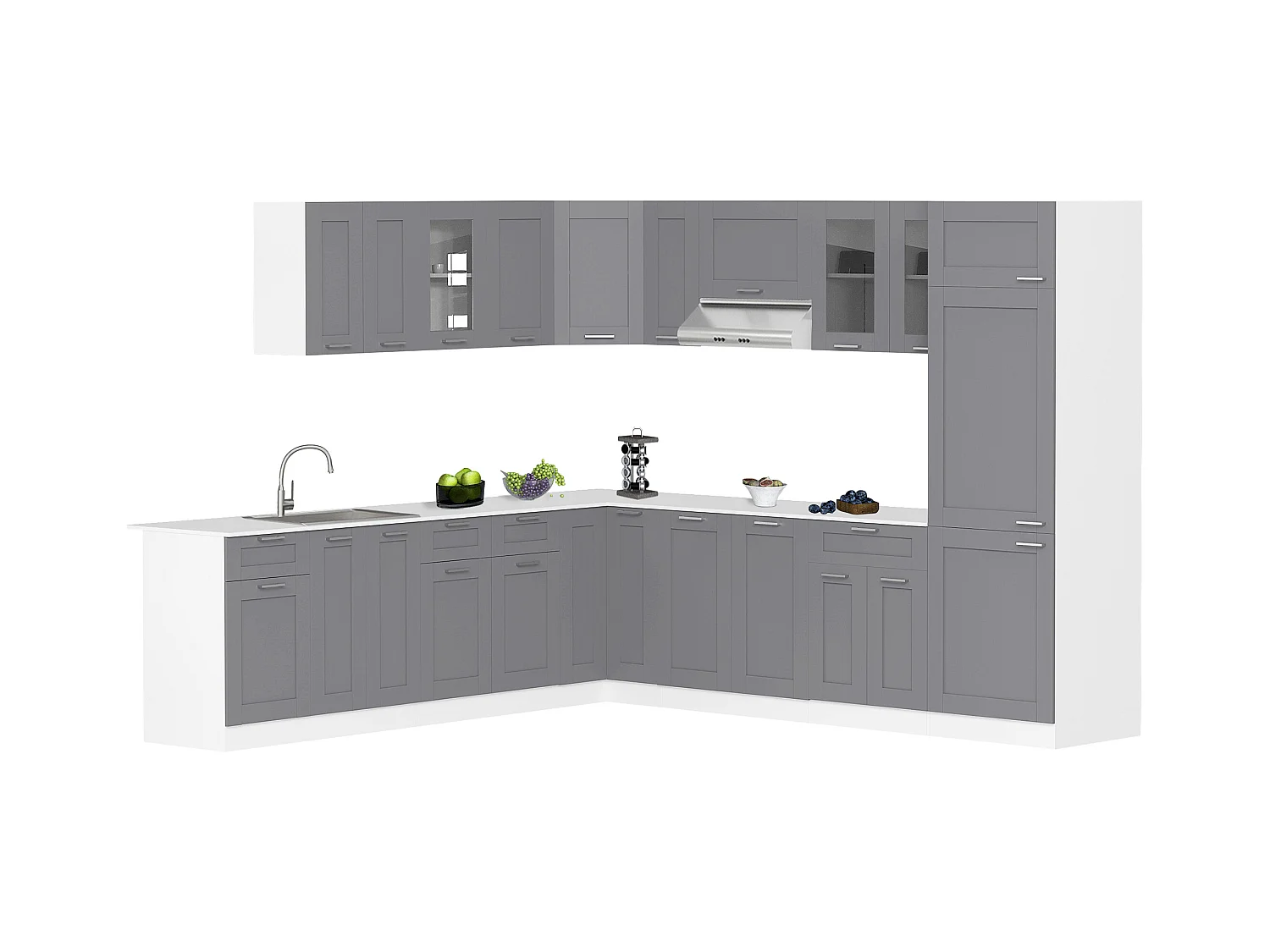 Kitchen furniture hanging cabinet Colura White / Anthracite H. 60 x W. 40 x D. 31 cm