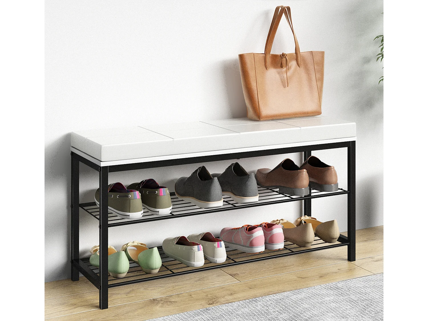 Metalen houten bank schoenenplank Taliro