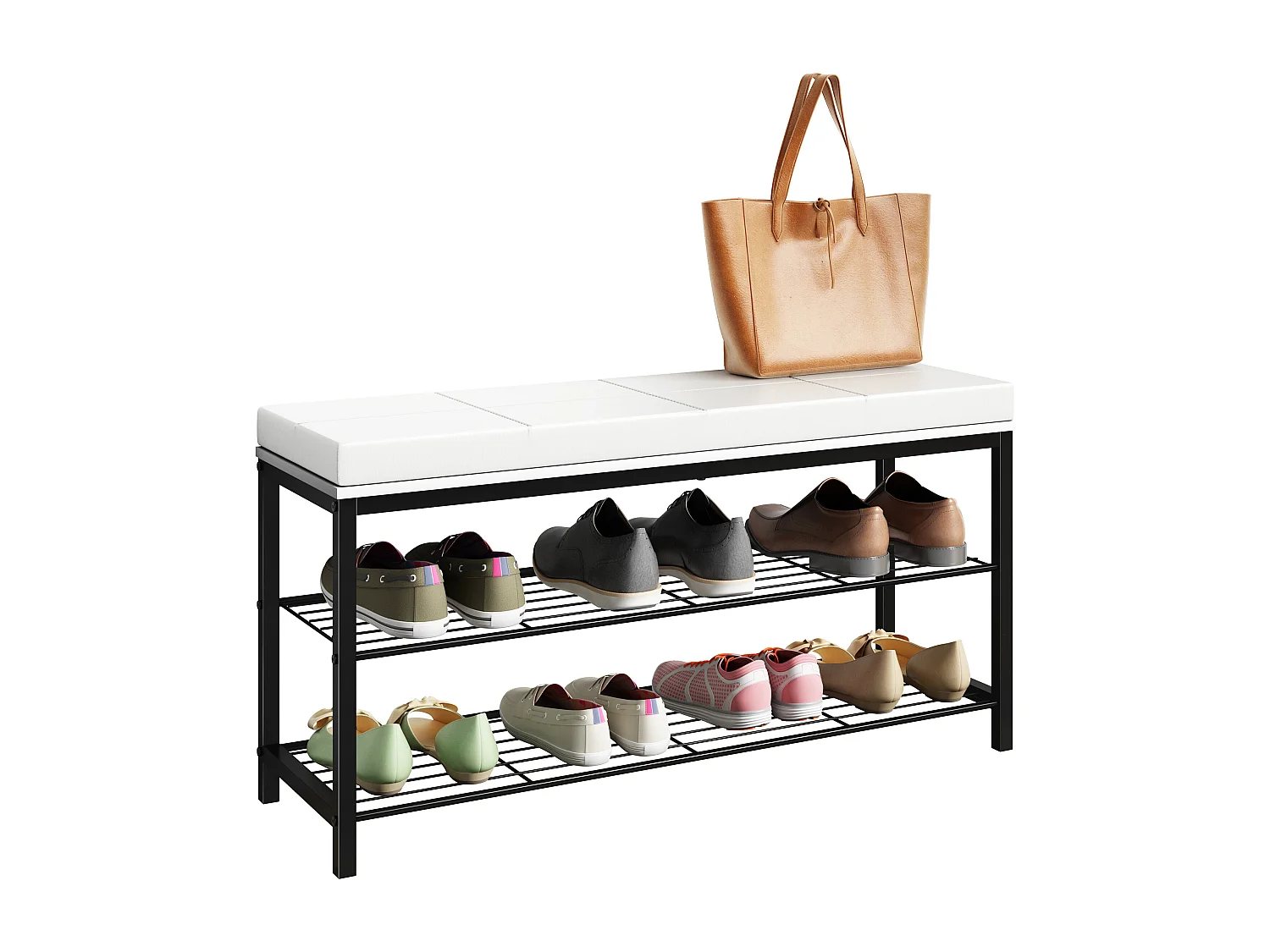 Shoe Shelf Taliro White H. 48 x W. 90 x D. 30 cm