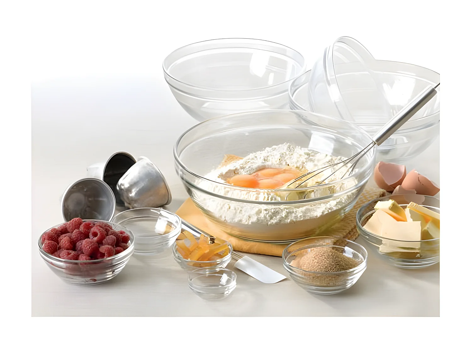 Saladier transparent empilable en verre trempé résistant aux chocs - Lys 17cm 97cl Duralex