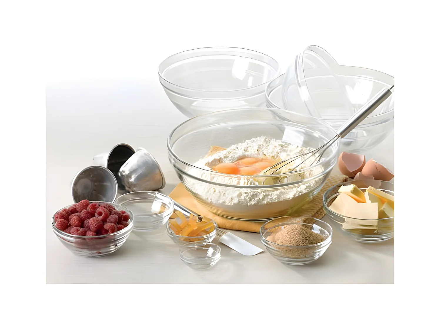 Tigela de salada transparente empilhável em vidro temperado resistente a choques - Lys 17cm 97cl Duralex