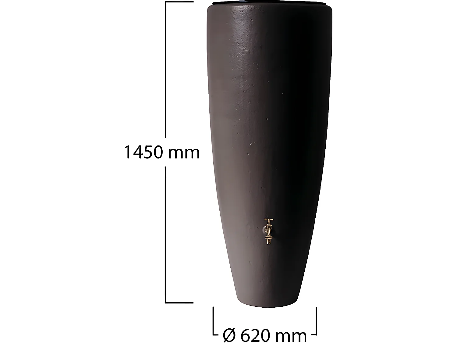 Récupérateur d'eau de pluie 2 en 1, 300L avec bac à fleurs - Moka - Garantia