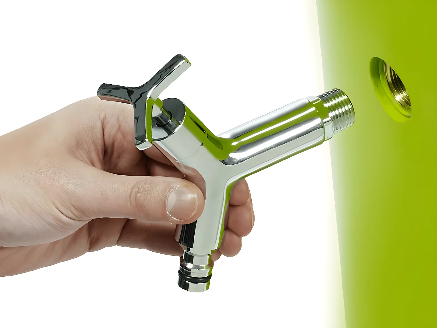 Récupérateur d'eau de pluie 2 en 1 Color 350L avec bac à fleur - Vert - Garantia