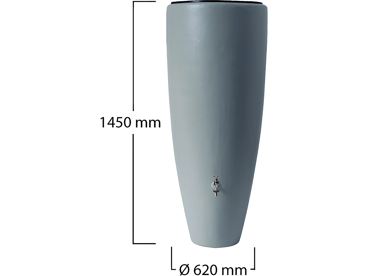 Récupérateur d'eau de pluie 2 en 1, 300L avec bac à fleurs - Gris - Garantia