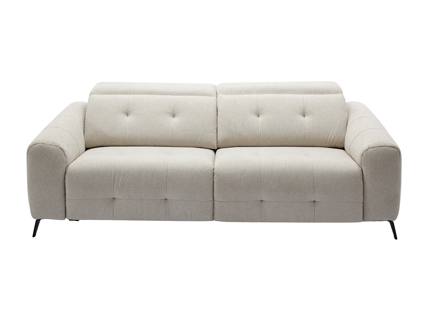 3-sits soffa med elektrisk recliner i beige tyg CLODI