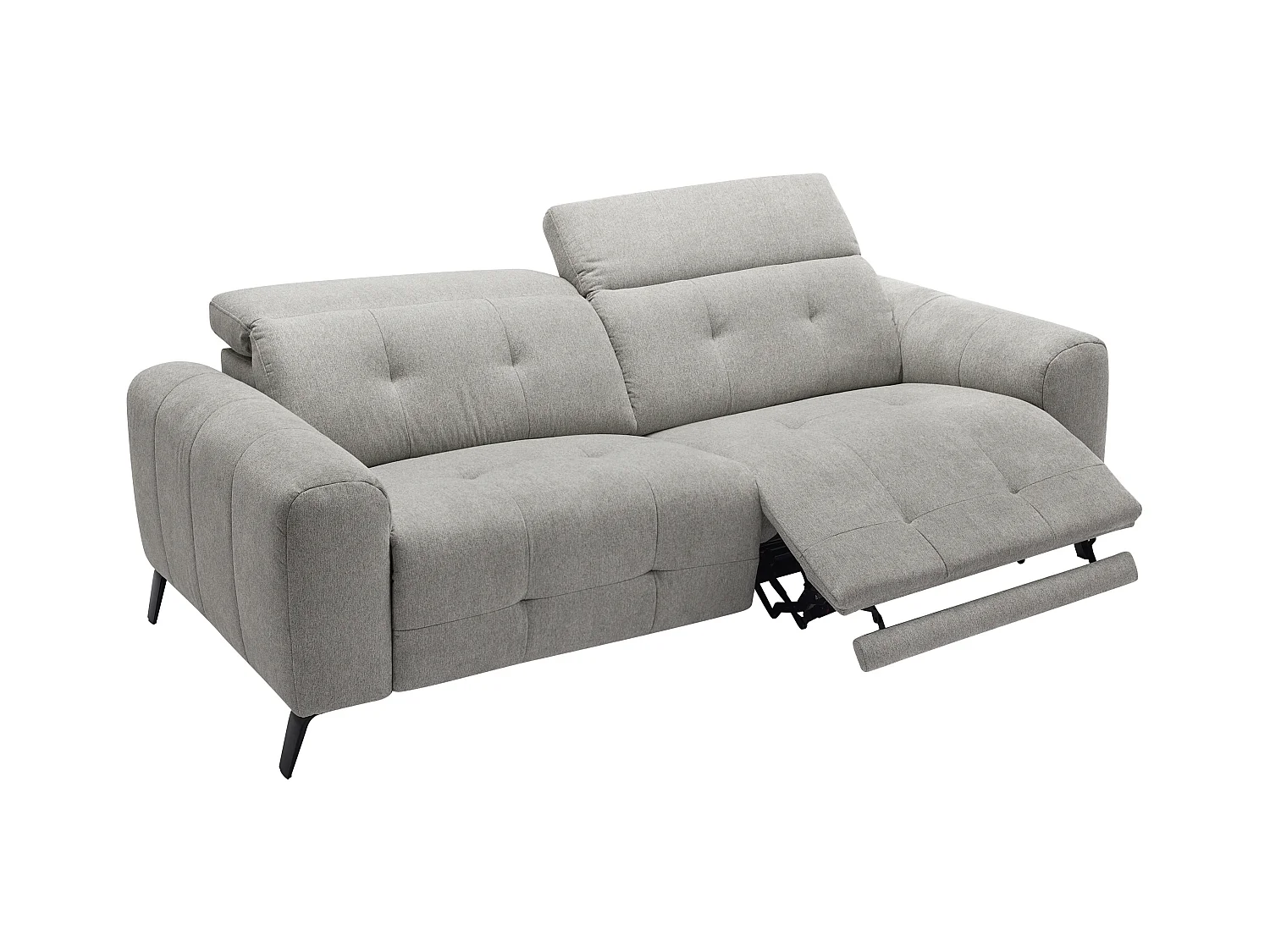 Elektrische relax-driezitsbank van grijze stof CLODI