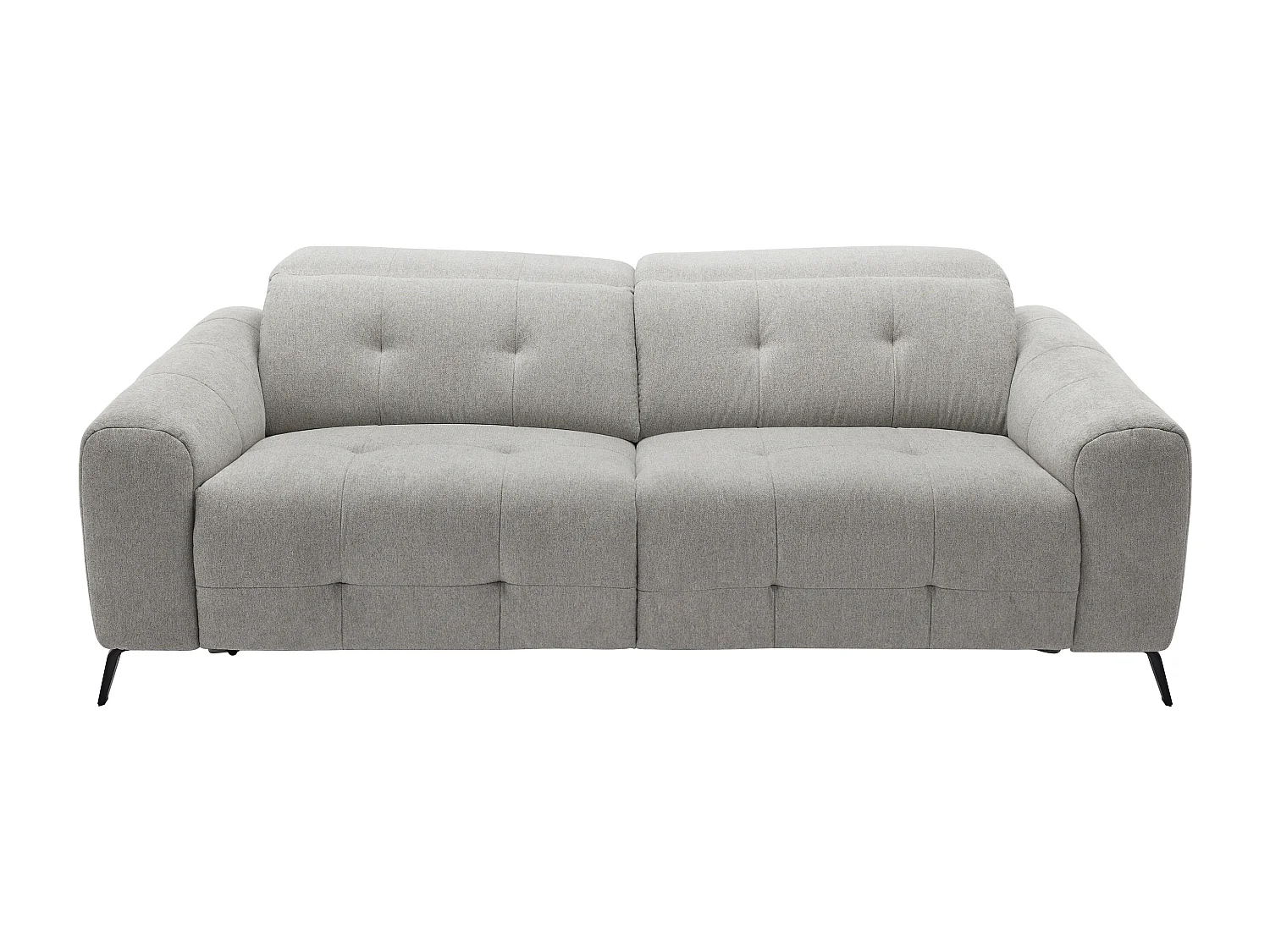 Canapé 3 places relax électrique en tissu gris CLODI