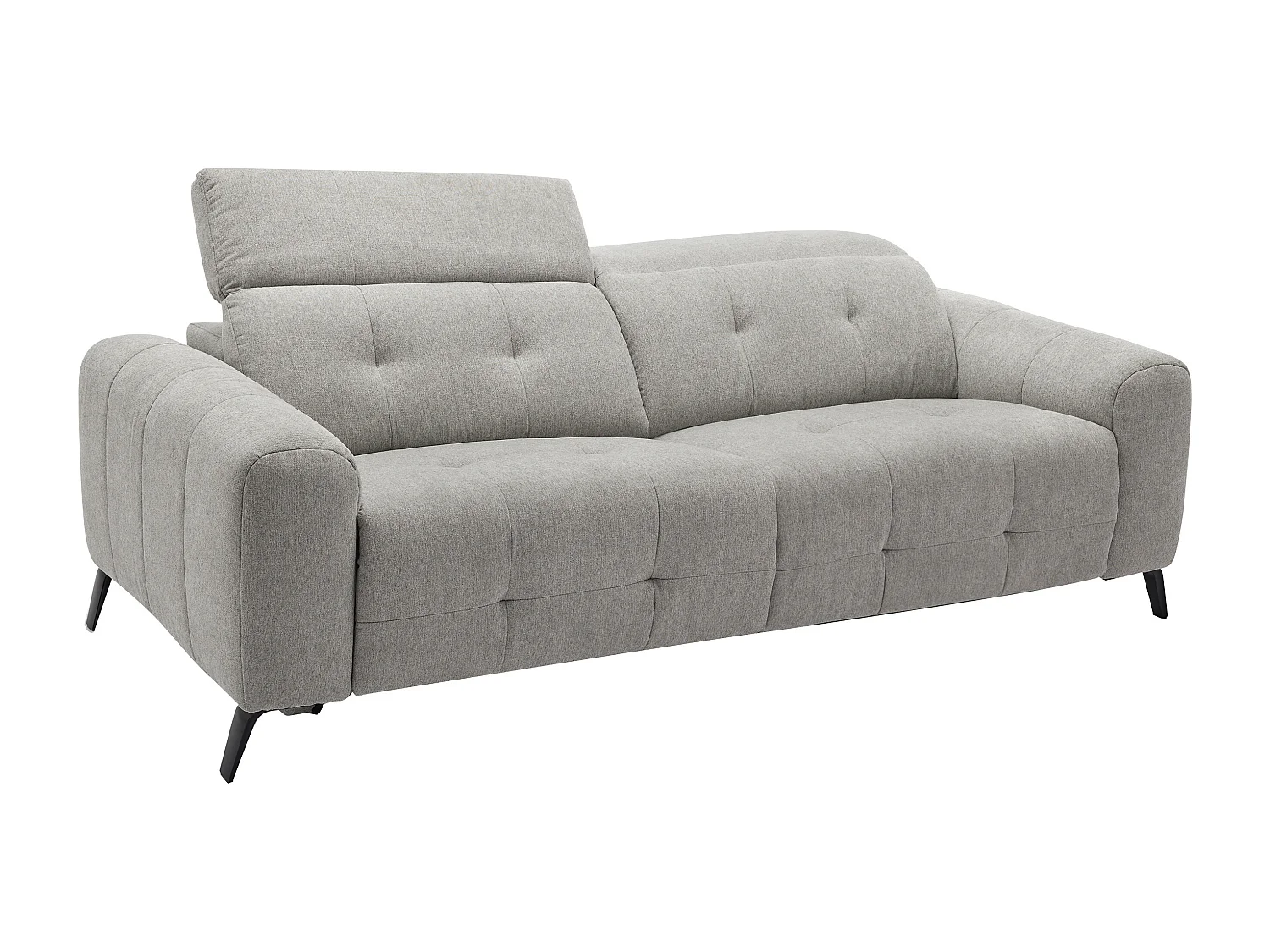 Canapé 3 places relax électrique en tissu gris CLODI