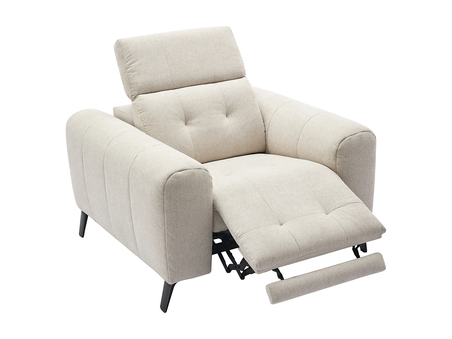 Fauteuil relax électrique en tissu beige CLODI
