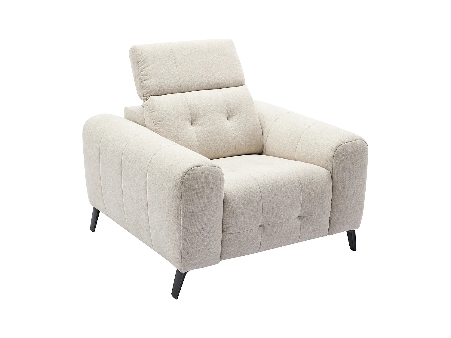 Fauteuil relax électrique en tissu beige CLODI