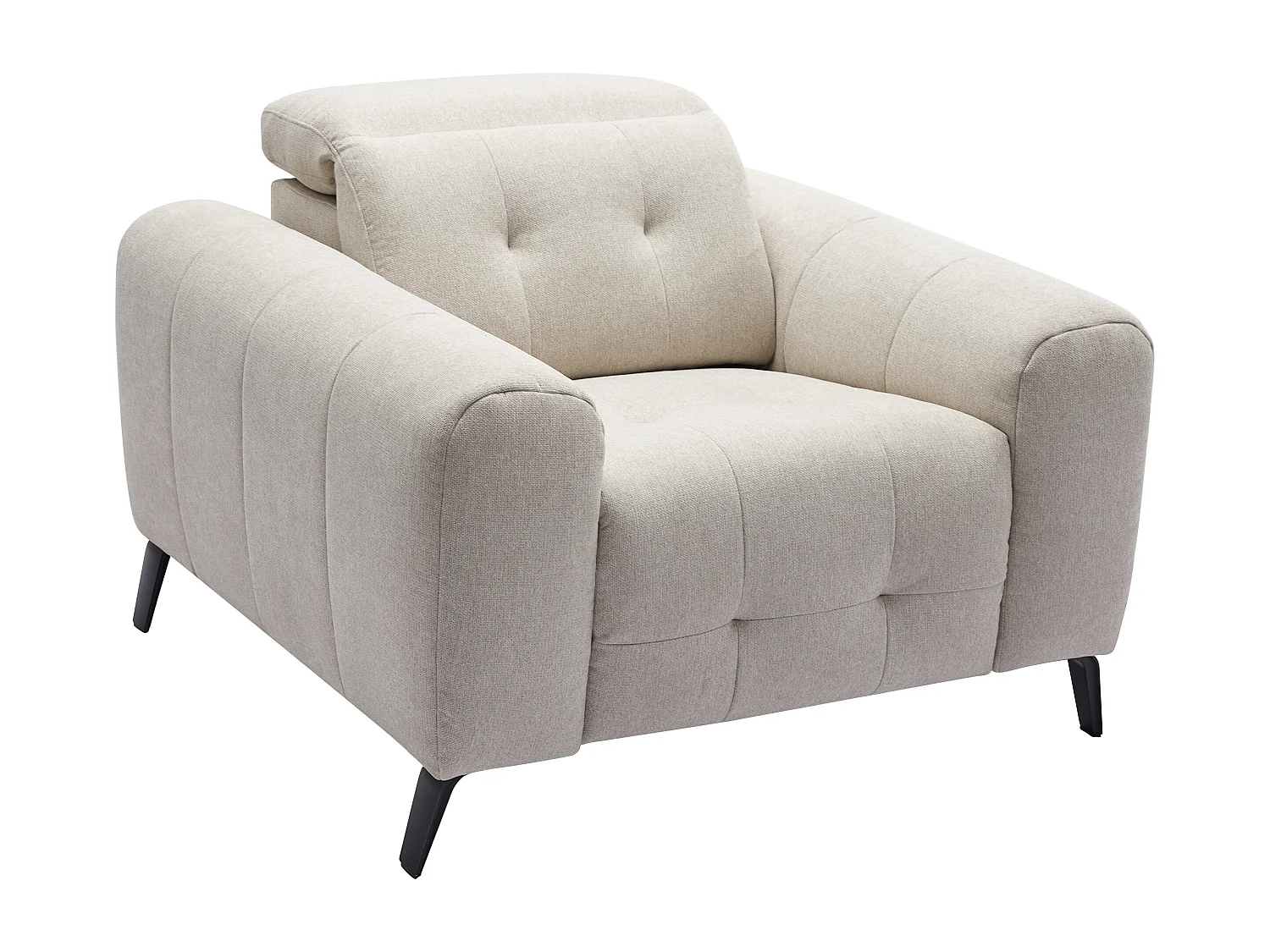 Fauteuil relax électrique en tissu beige CLODI