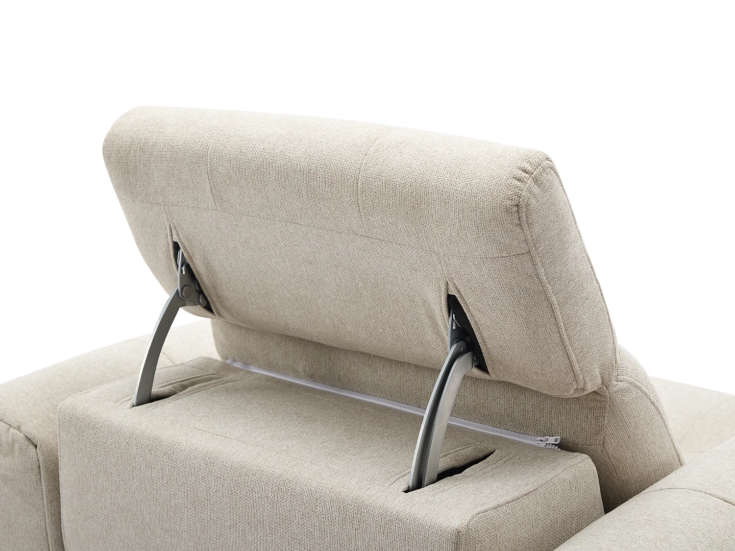 Fauteuil relax électrique en tissu beige CLODI