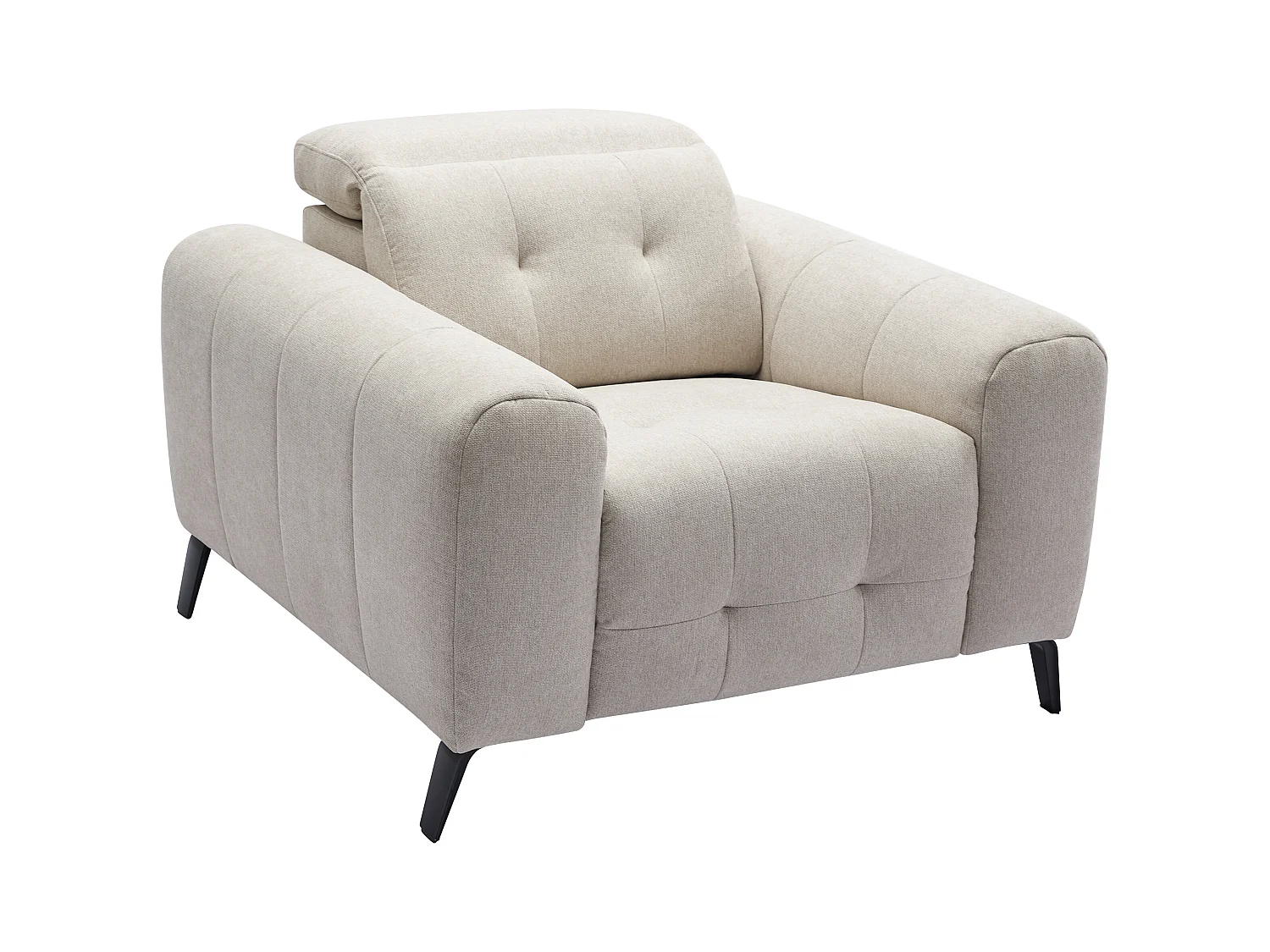 Fauteuil relax électrique en tissu beige CLODI