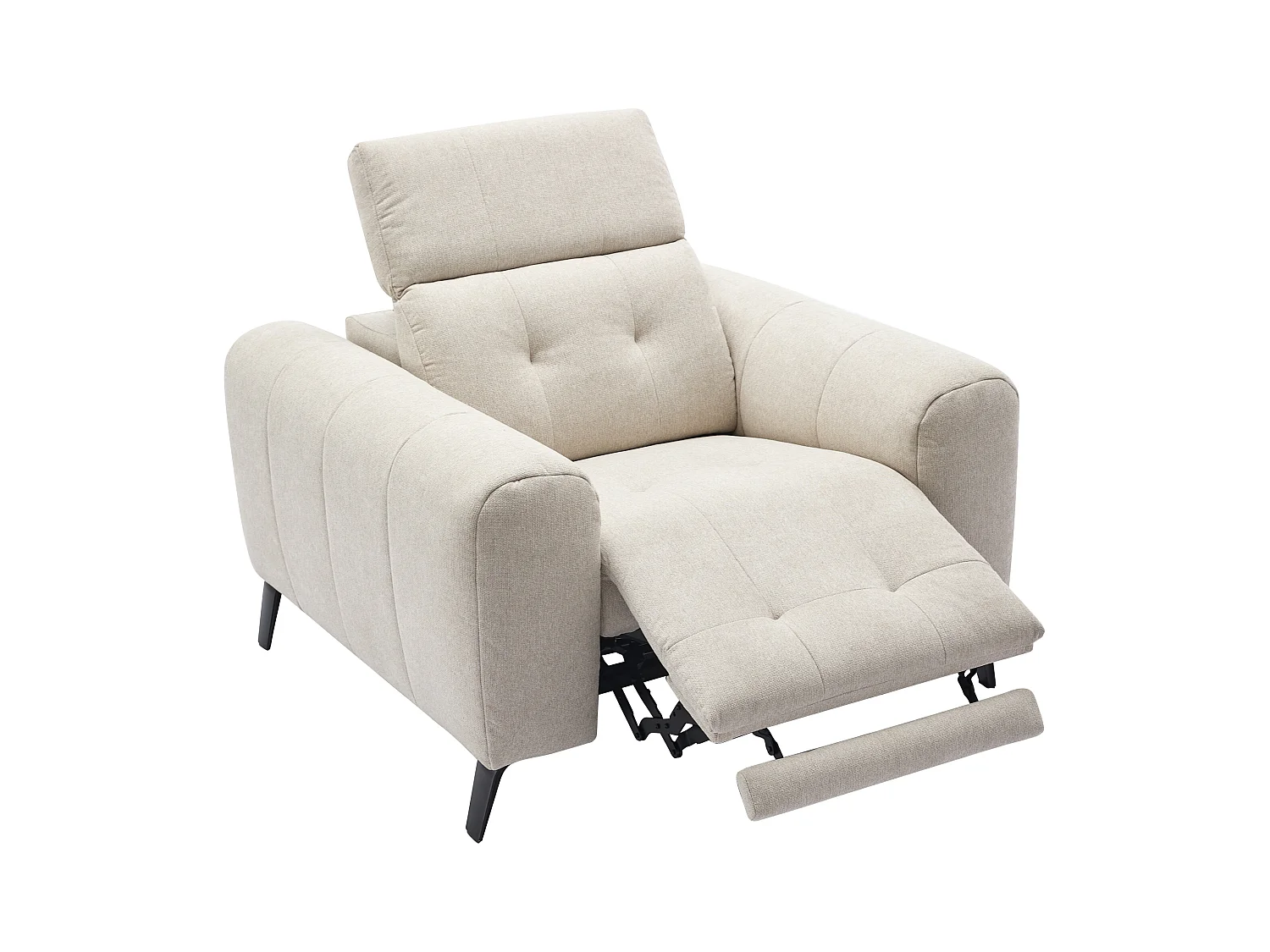 Fauteuil relax électrique en tissu beige CLODI