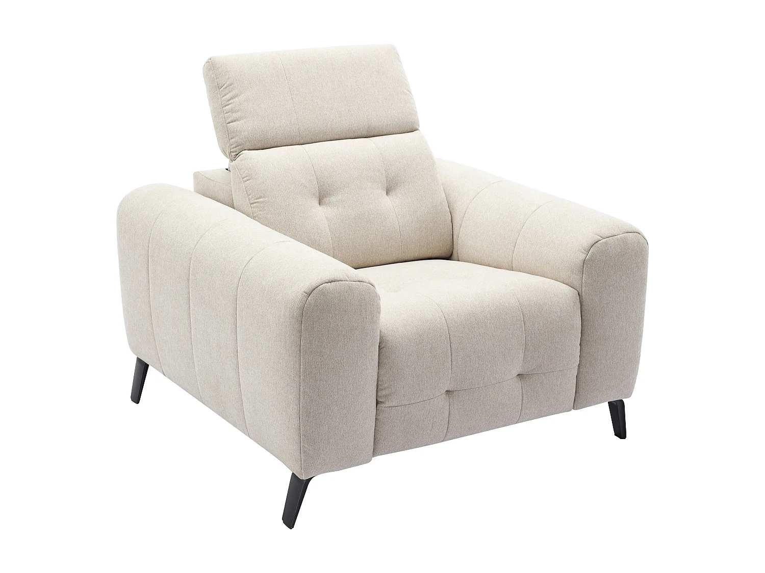 Fauteuil relax électrique en tissu beige CLODI