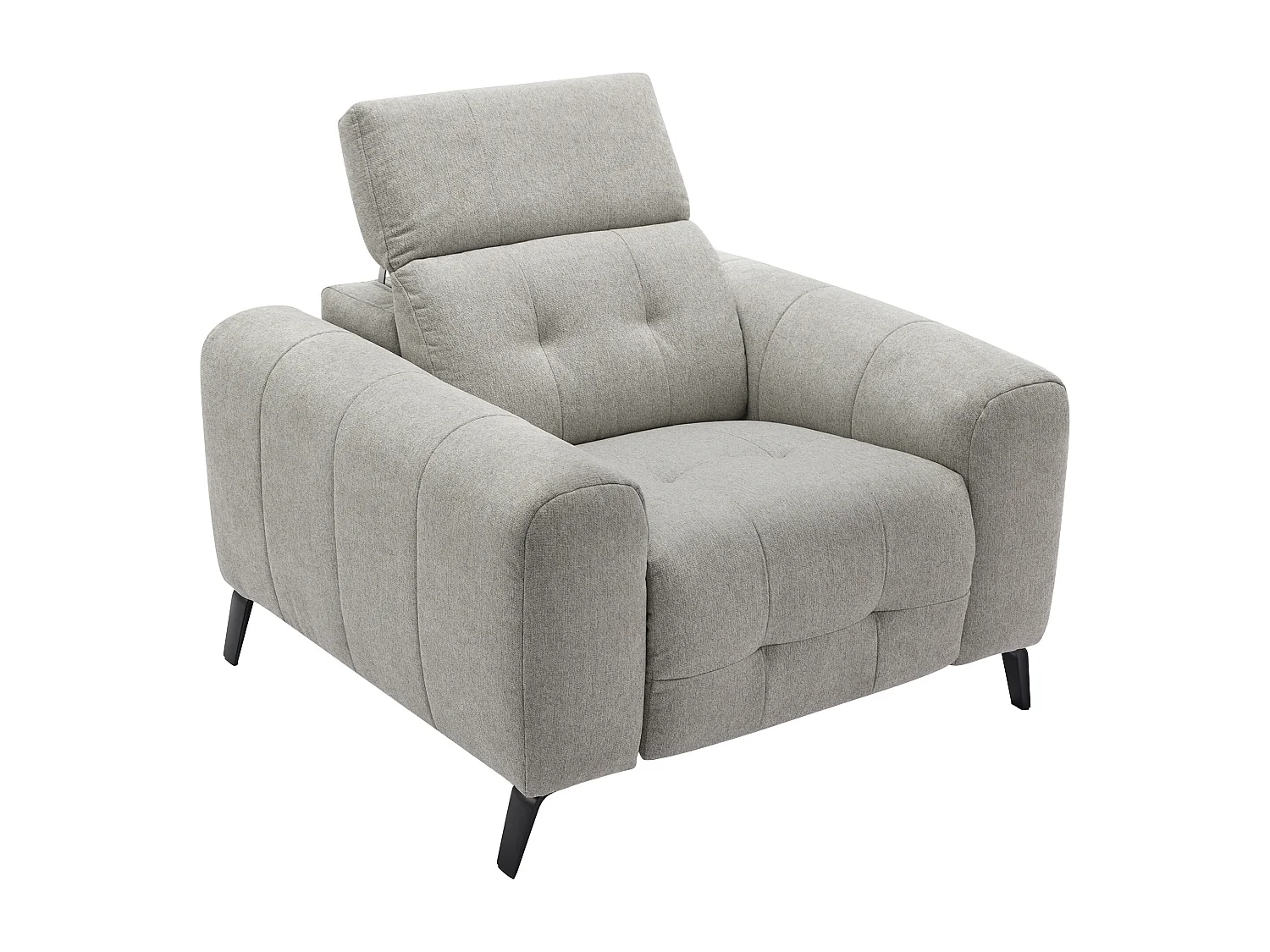 Elektrisk avslappningsfåtölj i grått tyg CLODI