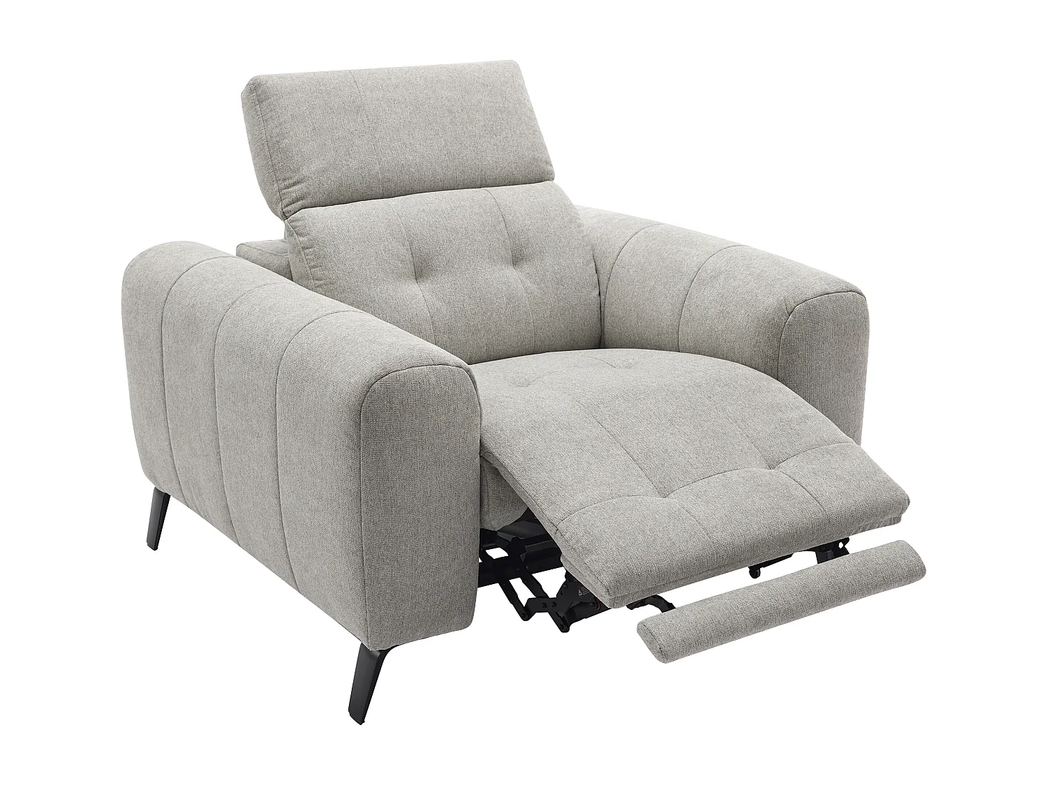 Elektrisk avslappningsfåtölj i grått tyg CLODI