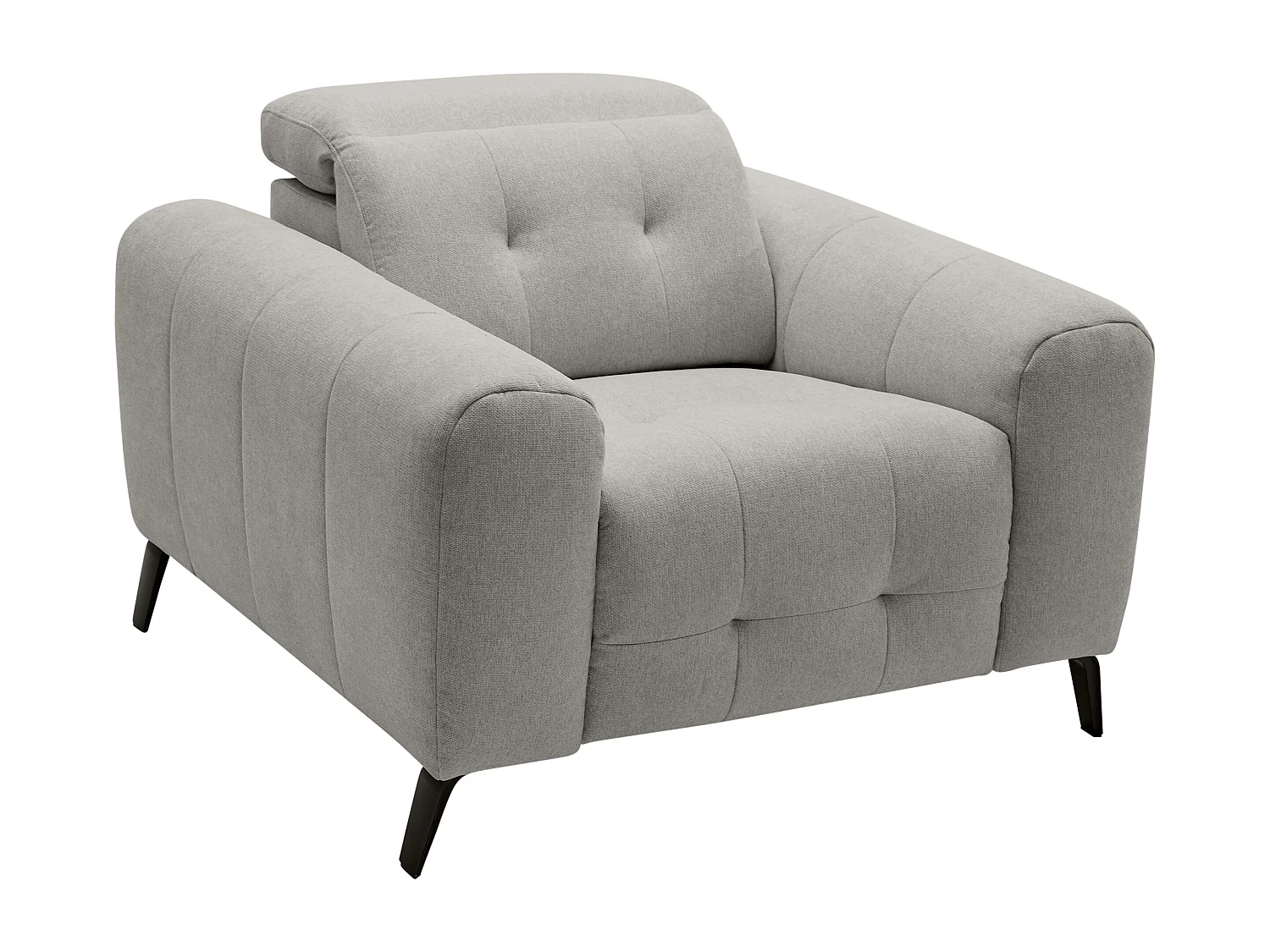 Elektrisk avslappningsfåtölj i grått tyg CLODI