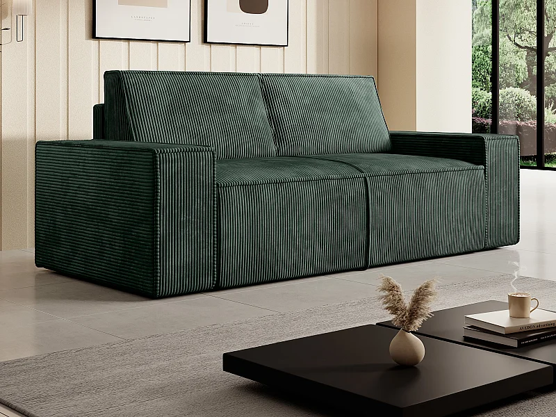 Sofa 2-Sitzer - Cord - Tannengrün - AMELIA