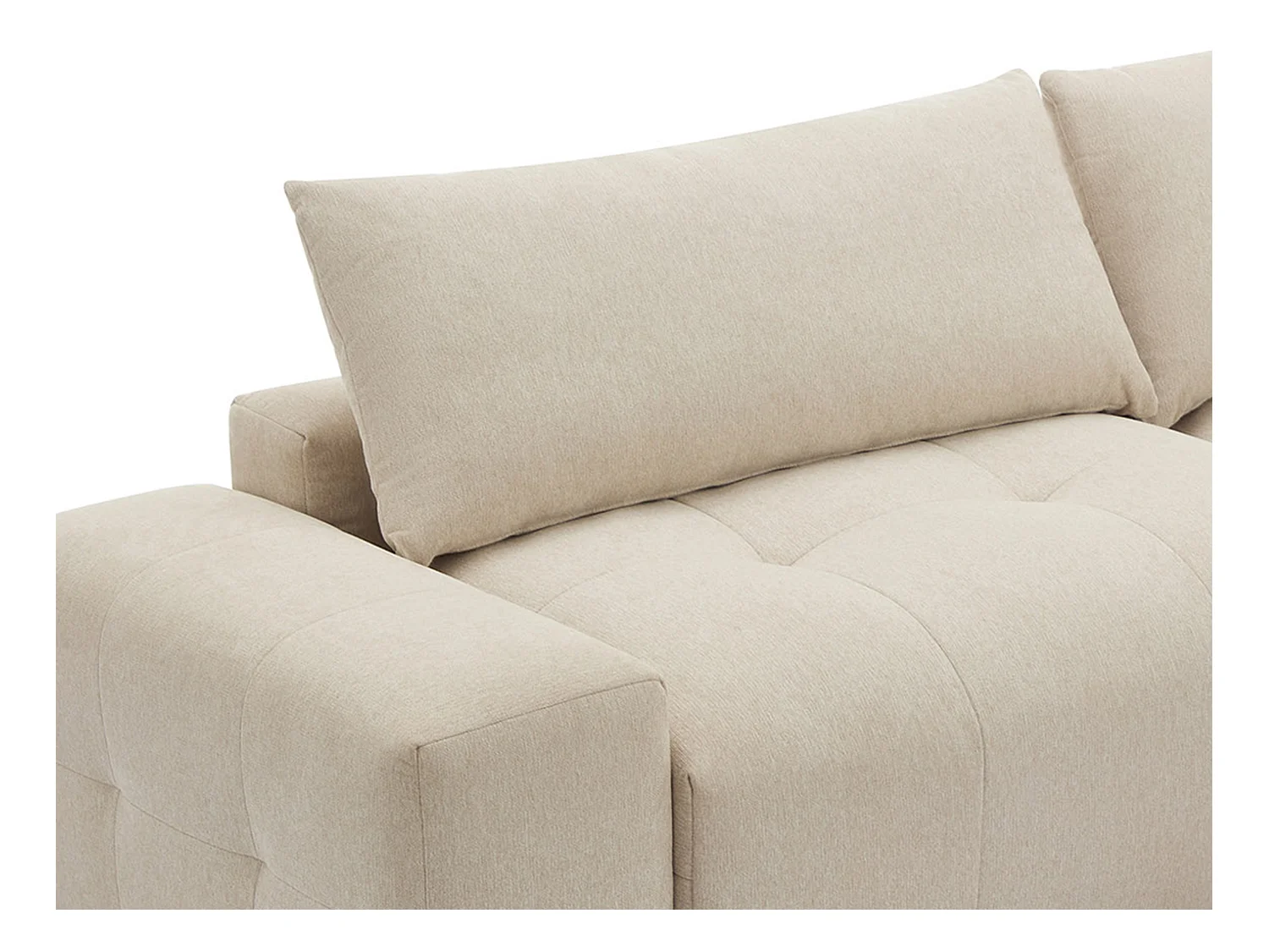 Sofá rinconera reversible de tela beige RACONI