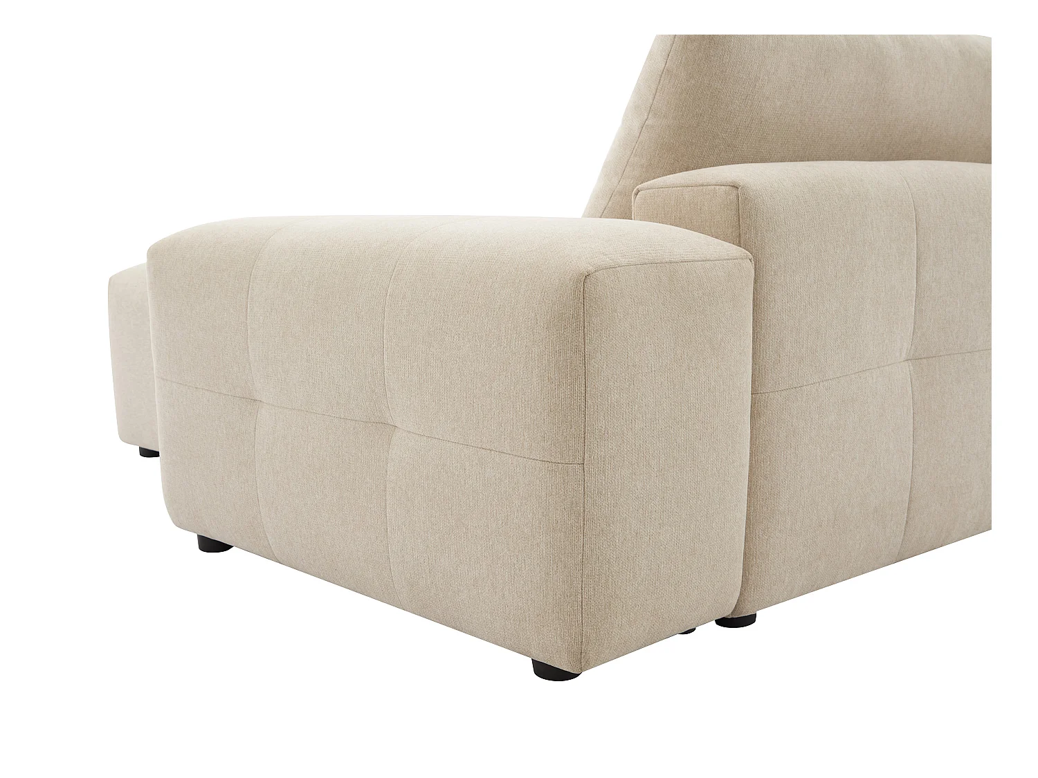 Sofá rinconera reversible de tela beige RACONI