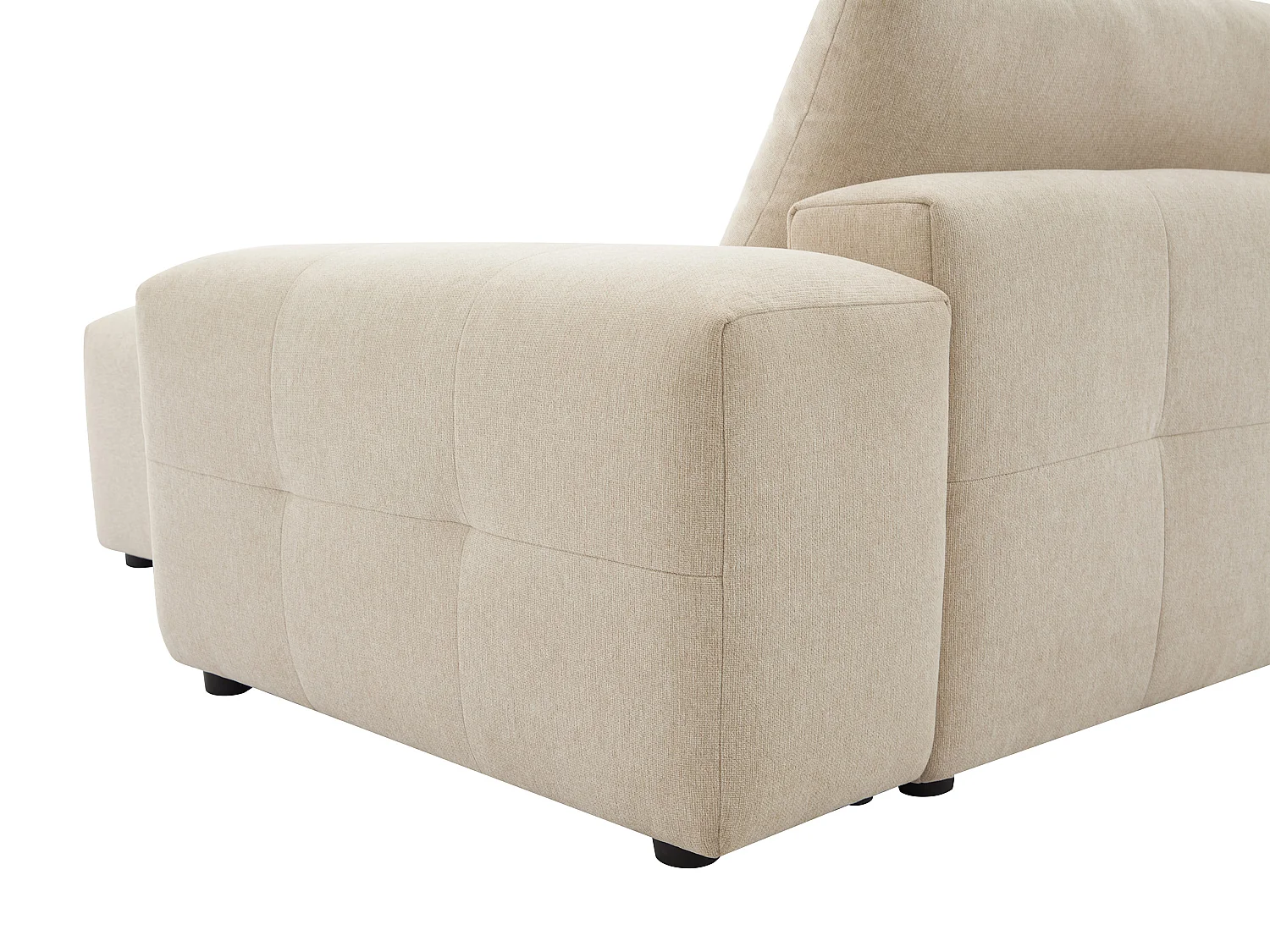 Ecksofa - Ecke wechselbar - melierter Stoff - Beige - RACONI