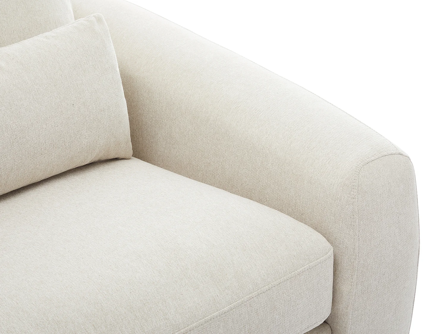 Sofá de 3 lugares em tecido bege - GUSANA