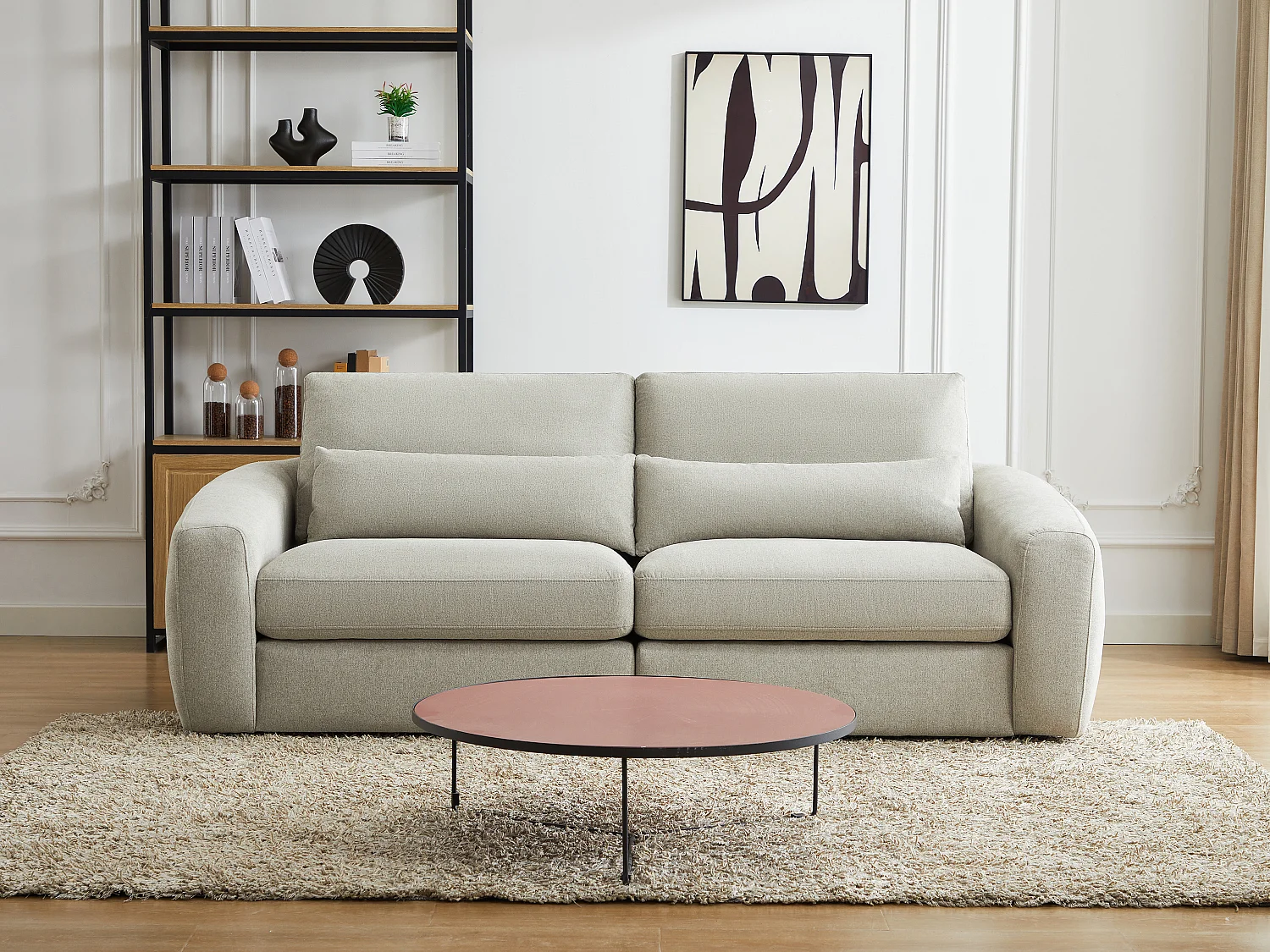 Sofa 3-Sitzer - Stoff - Hellgrau - GUSANA