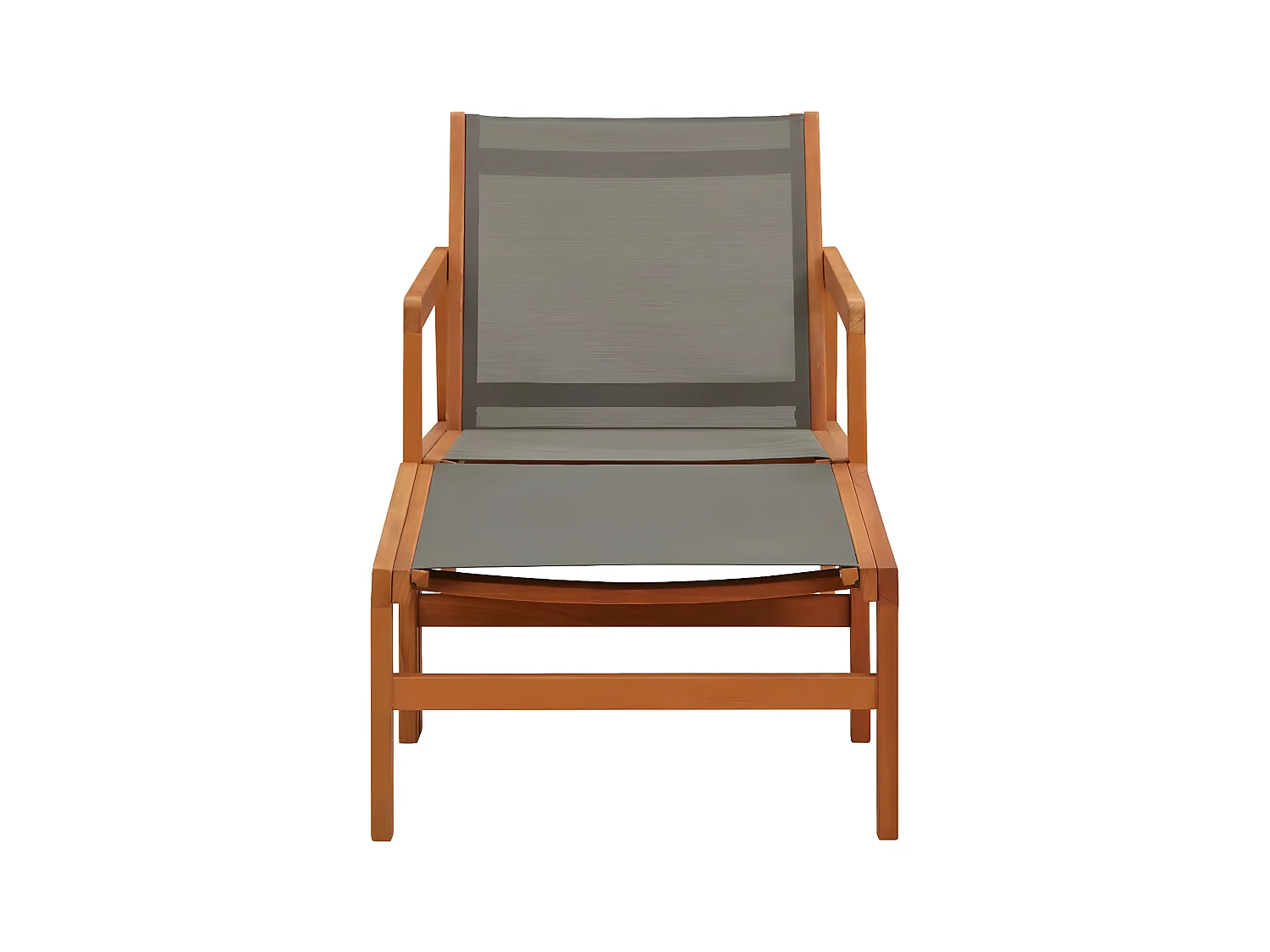 Chaise de jardin et repose-pied Gris Eucalyptus et textilène SEF47422