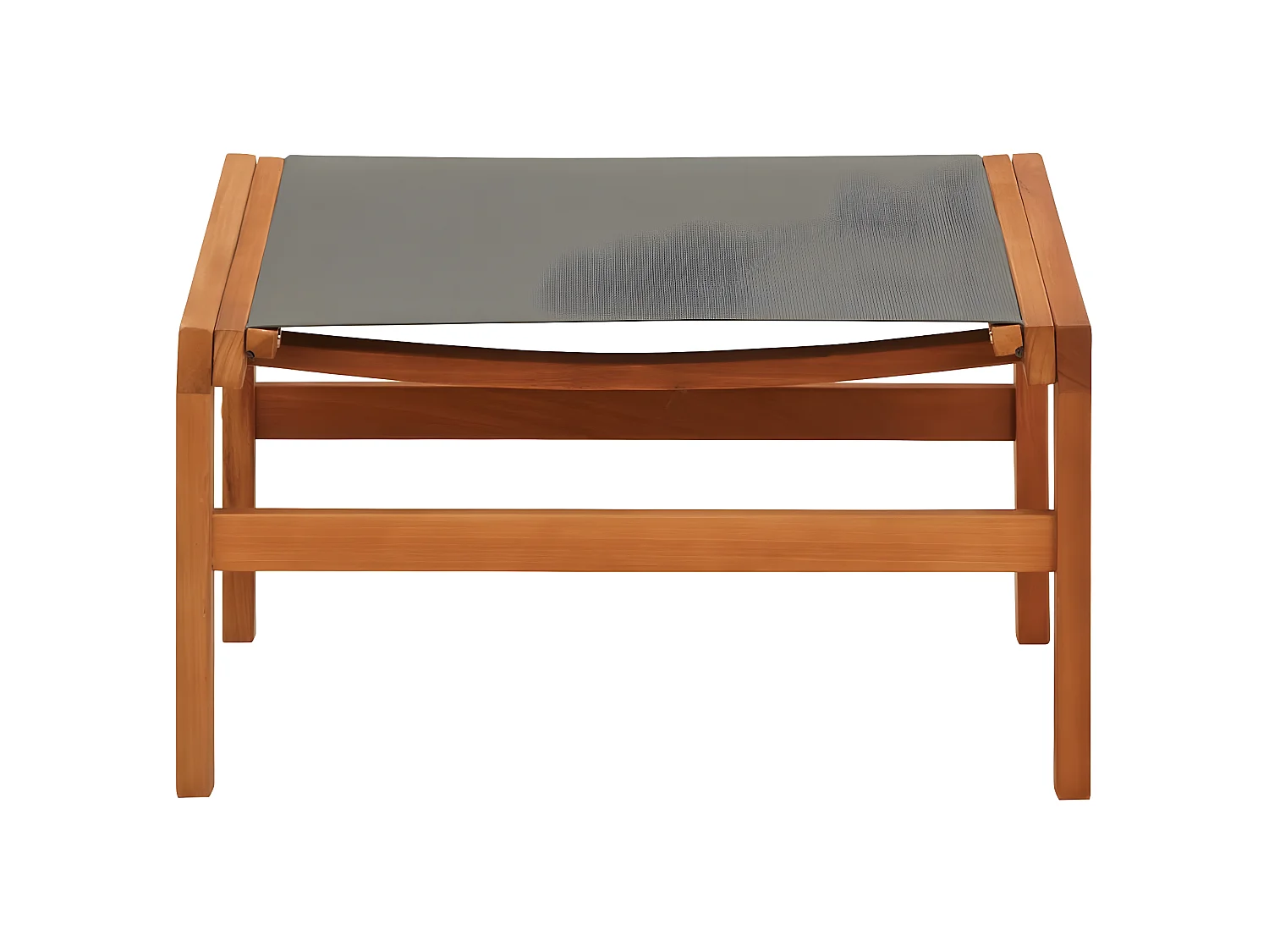 Cadeira de jardim c/ apoio pés eucalipto maciço/textilene cinza PT476308