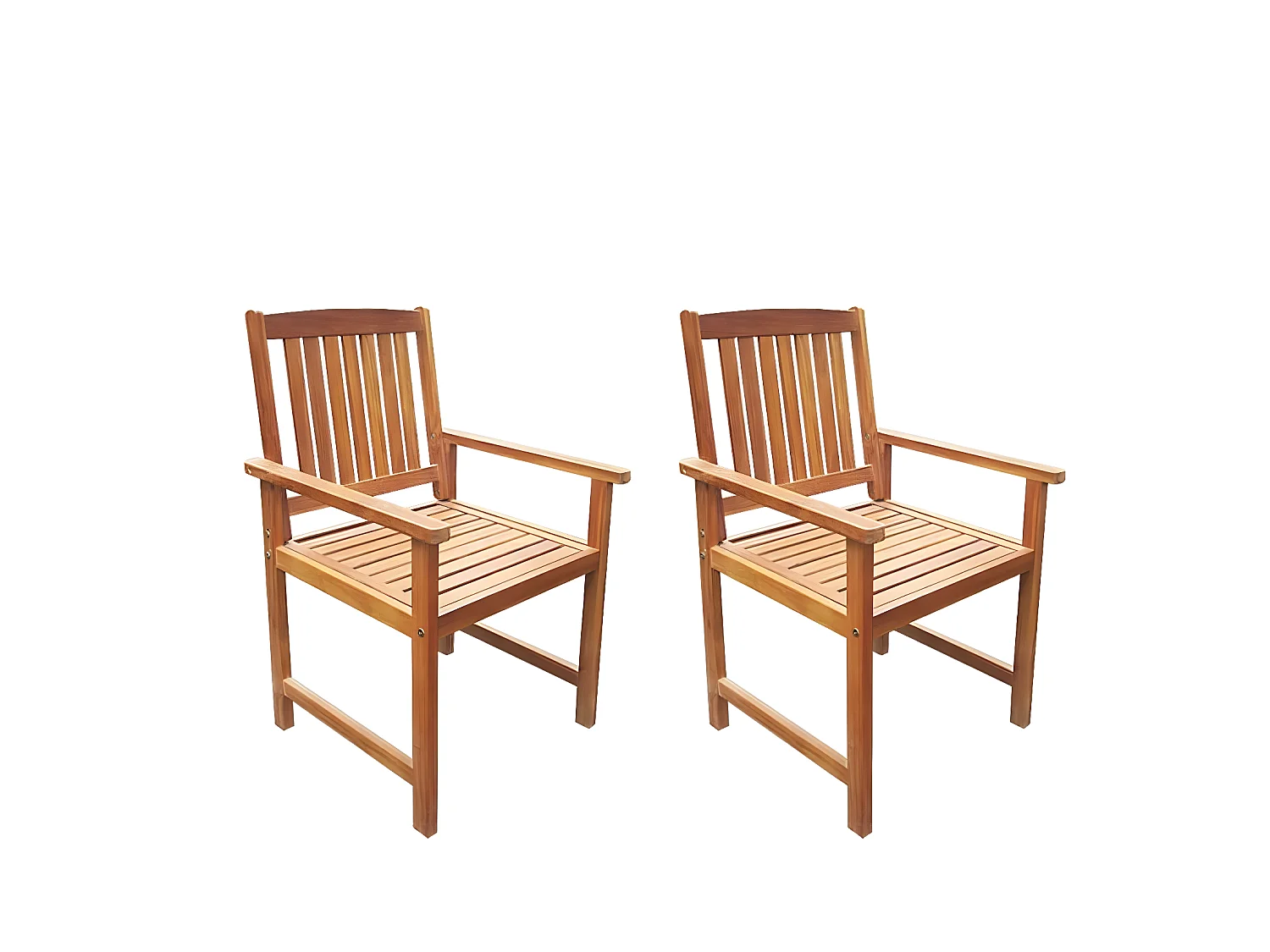 Chaises de jardin 2 pcs Bois d'acacia massif Marron SEF96294