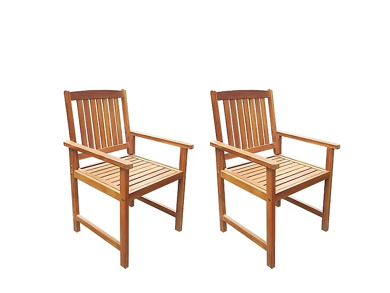 Chaises de jardin 2 pcs Bois d'acacia massif Marron SEF96294