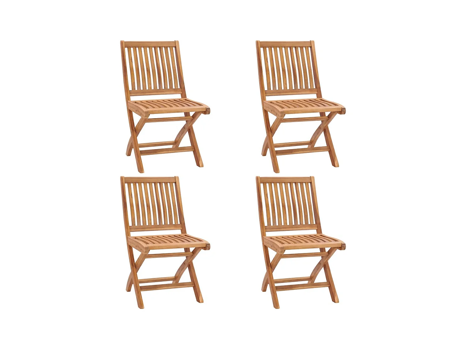 Chaises pliables de jardin 4 pcs Bois de teck solide SEF26348