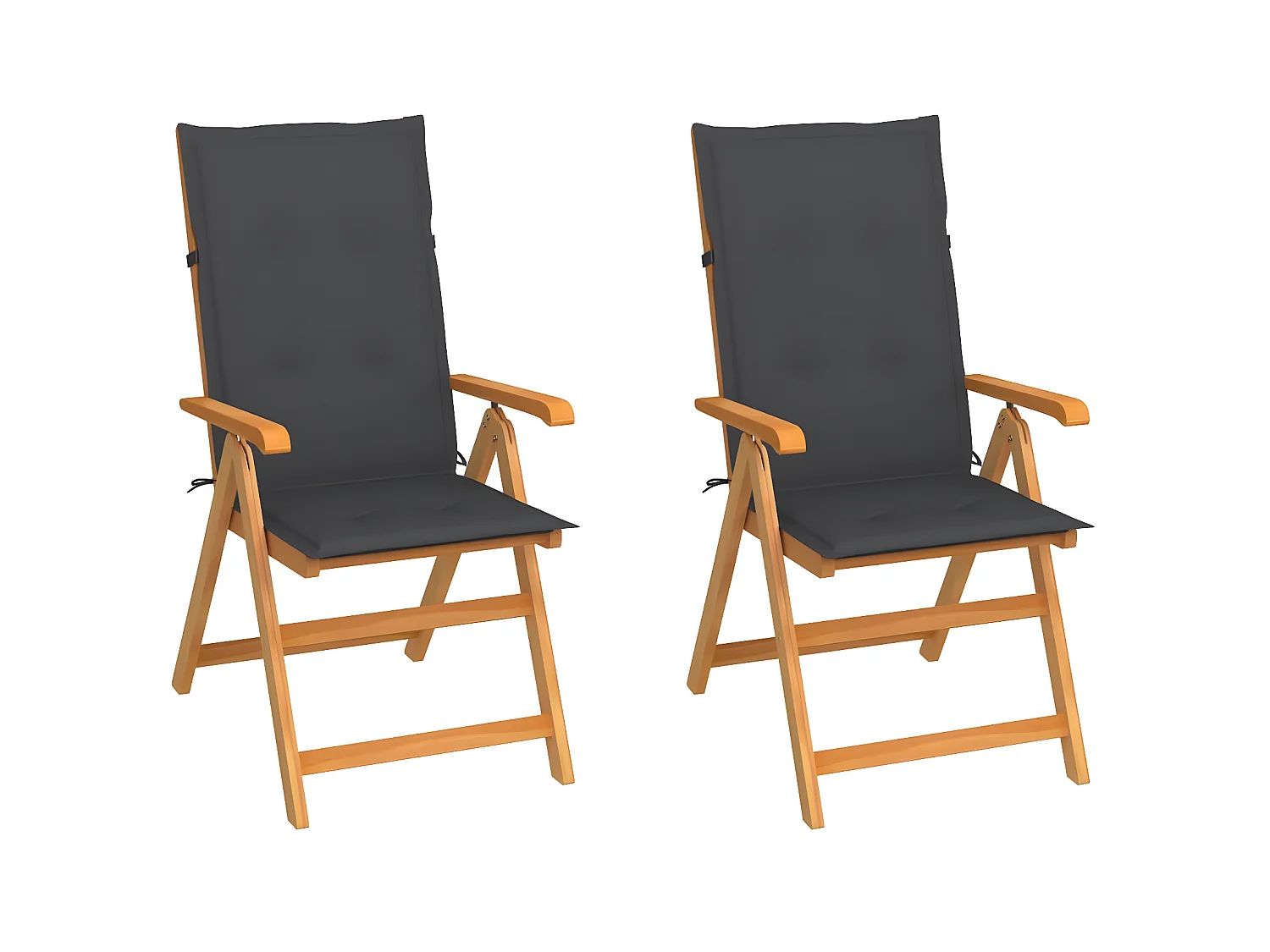 Chaises de jardin 2 pcs avec coussins anthracite Bois de teck SEF99316