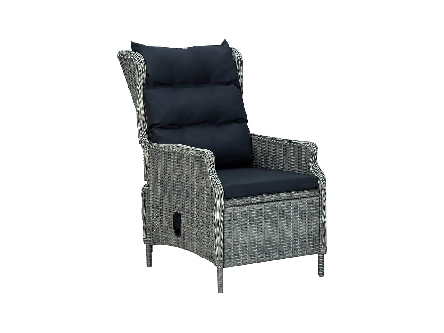 Chaise inclinable de jardin coussins Résine tressée Gris clair SEF74341