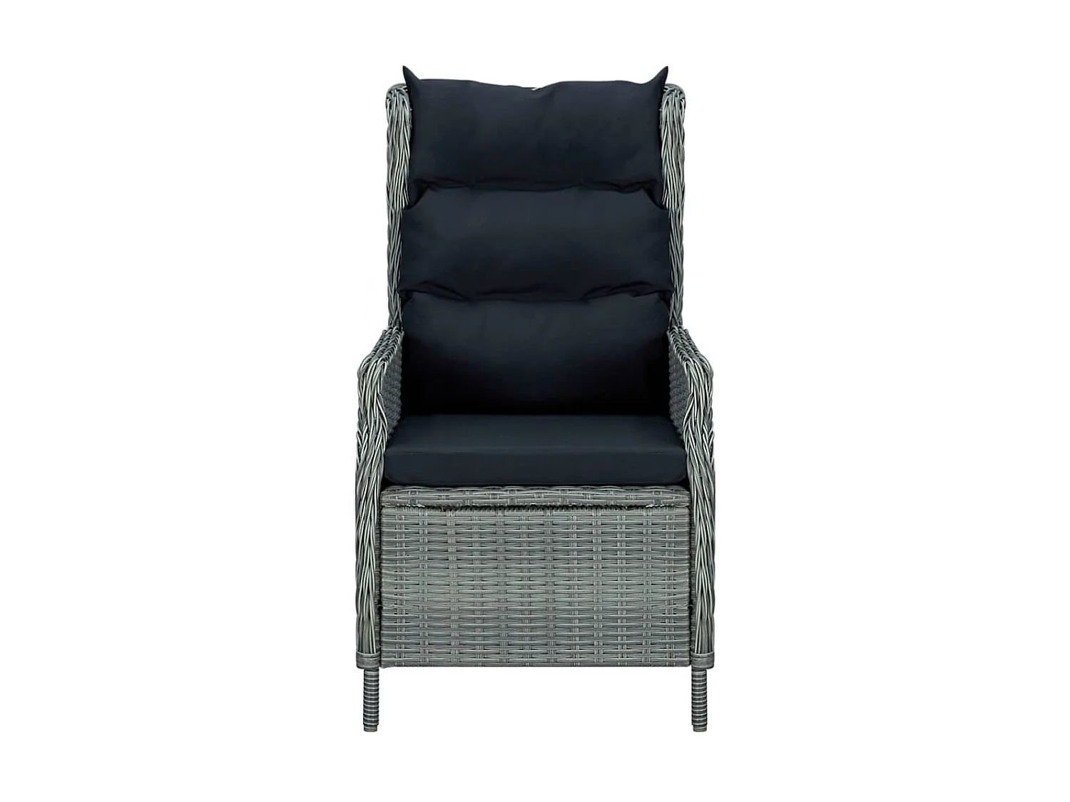 Chaise inclinable de jardin coussins Résine tressée Gris clair SEF74341