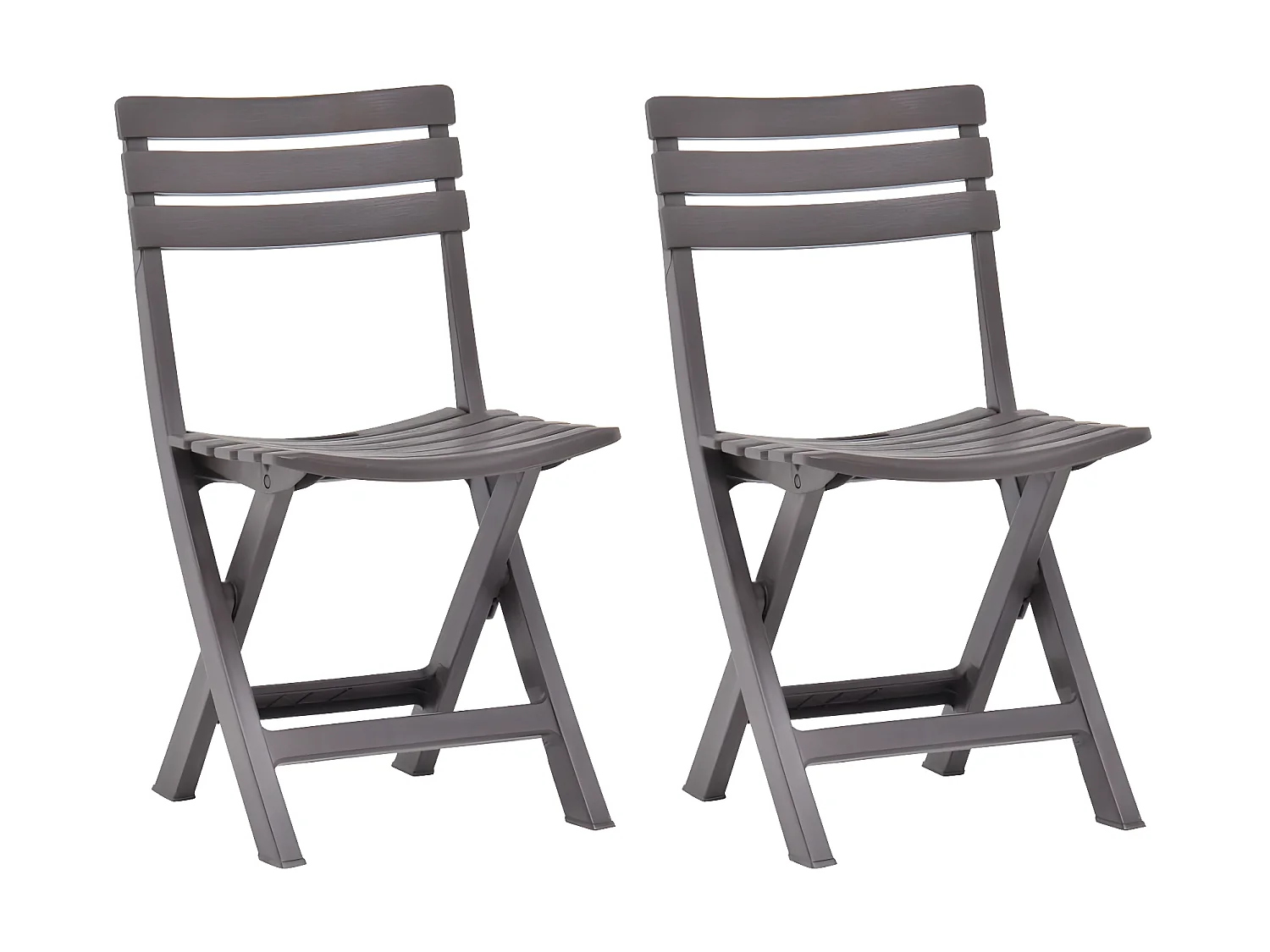 Chaises de jardin pliables 2 pcs Plastique Mocha SEF74433